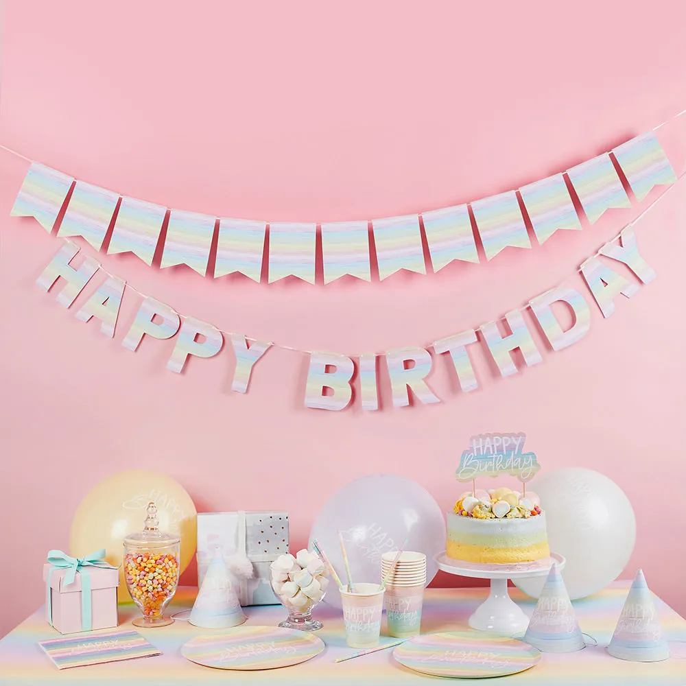 Pastel Rainbow Happy Birthday Eco Banner