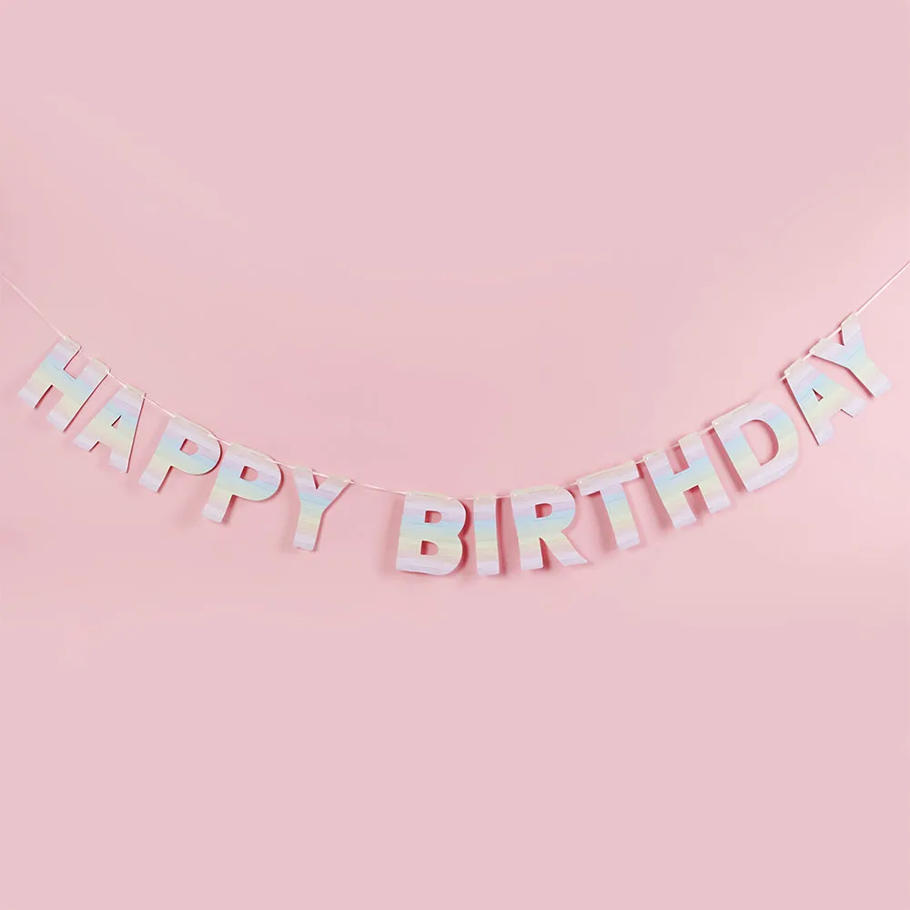 Pastel Rainbow Happy Birthday Eco Banner