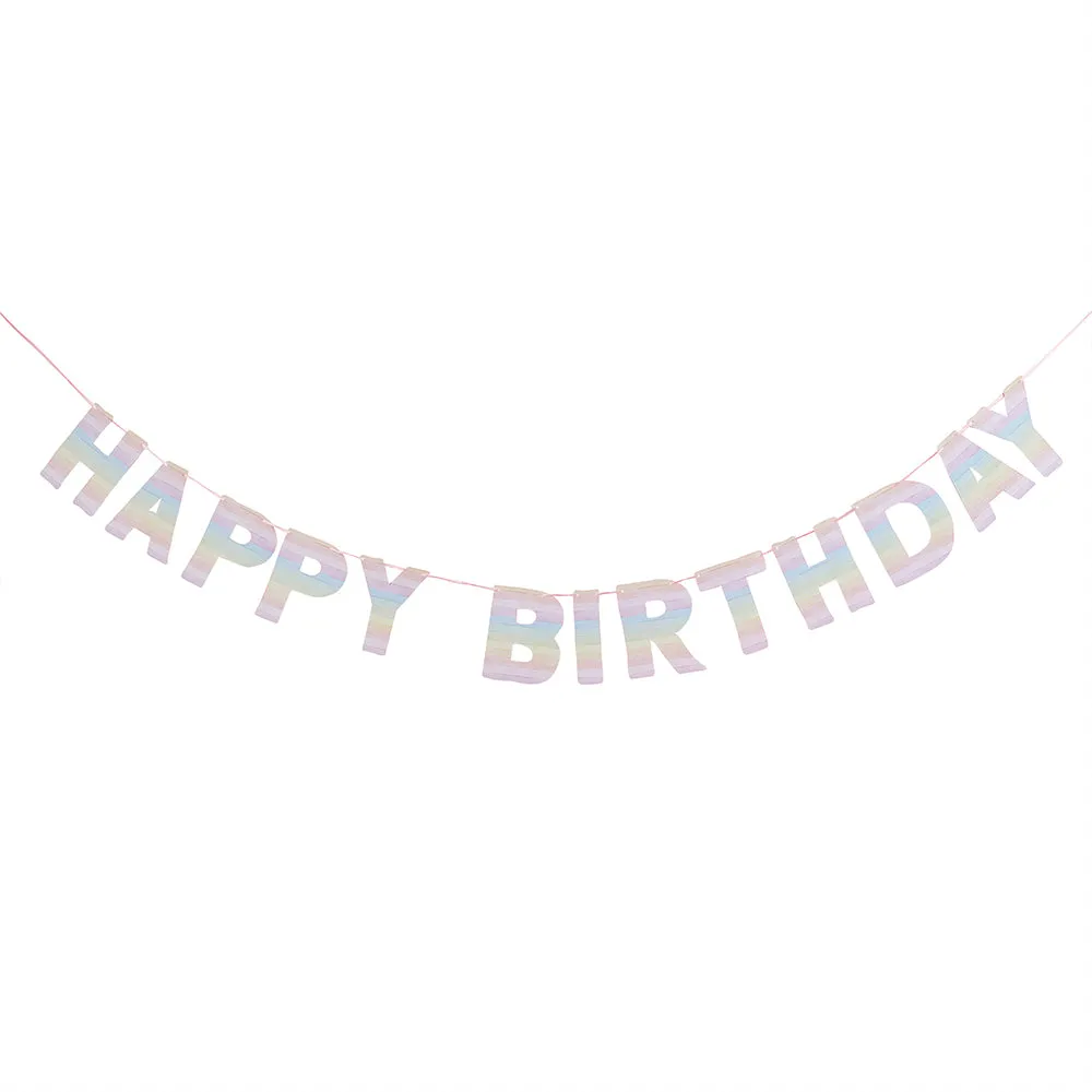 Pastel Rainbow Happy Birthday Eco Banner