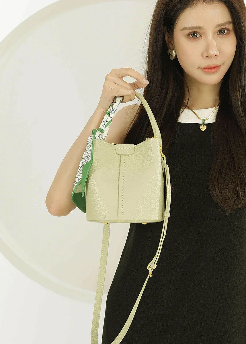 Pebbled Leather Small Bucket Bag