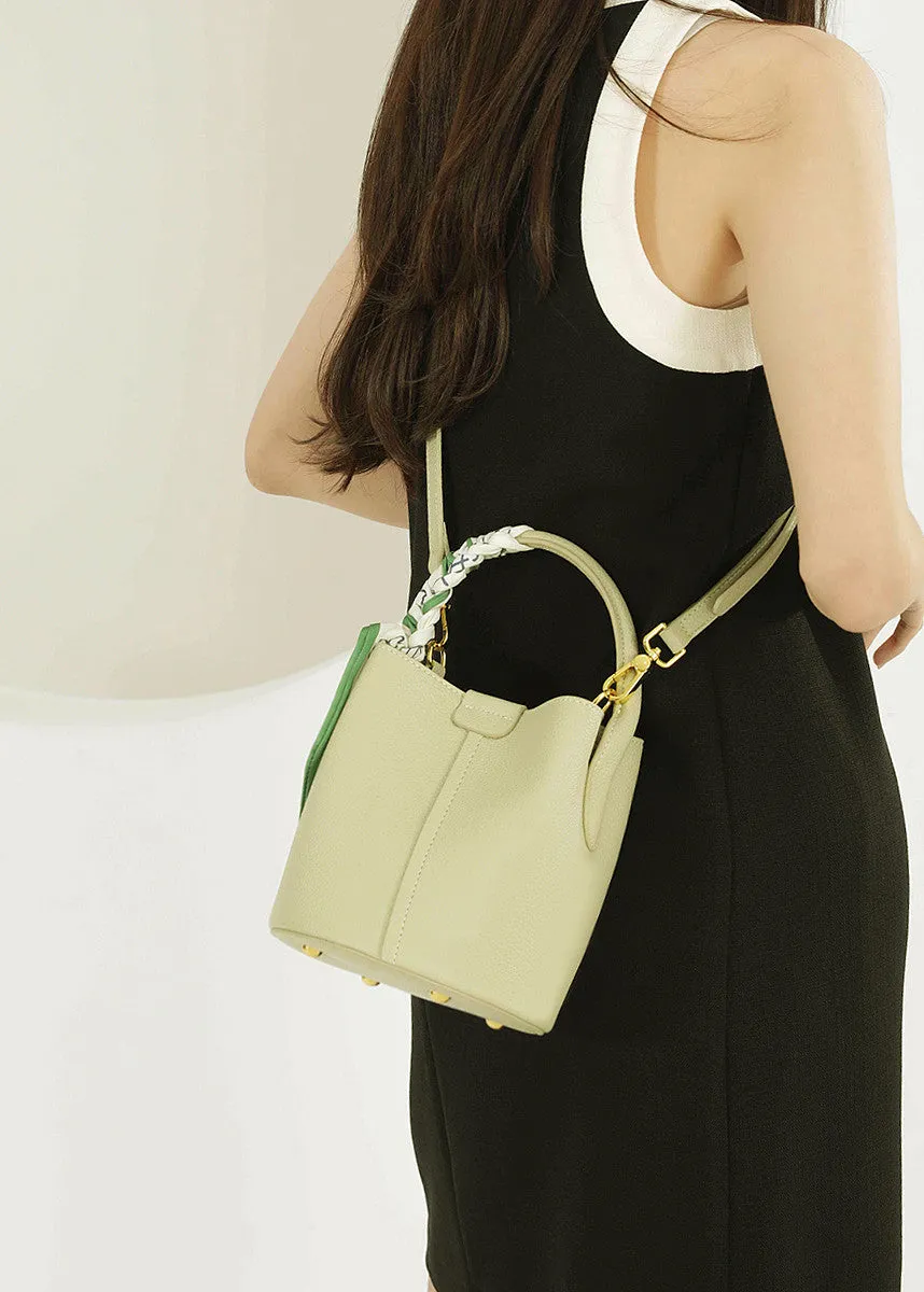 Pebbled Leather Small Bucket Bag