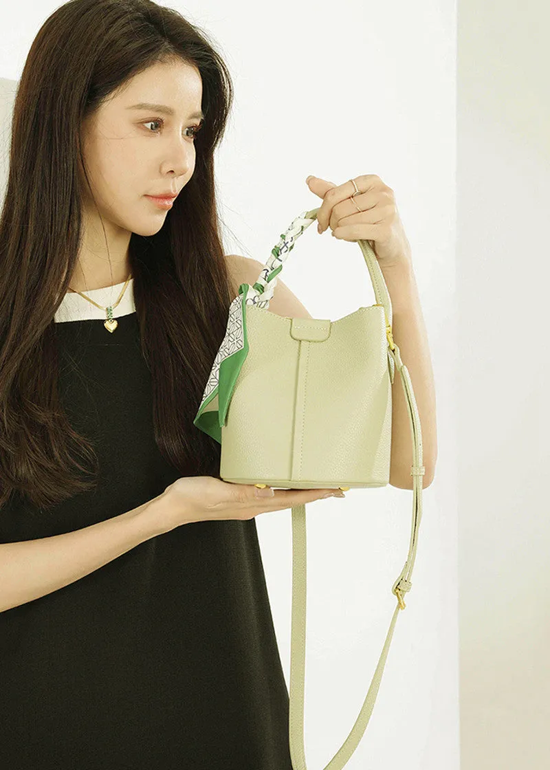 Pebbled Leather Small Bucket Bag