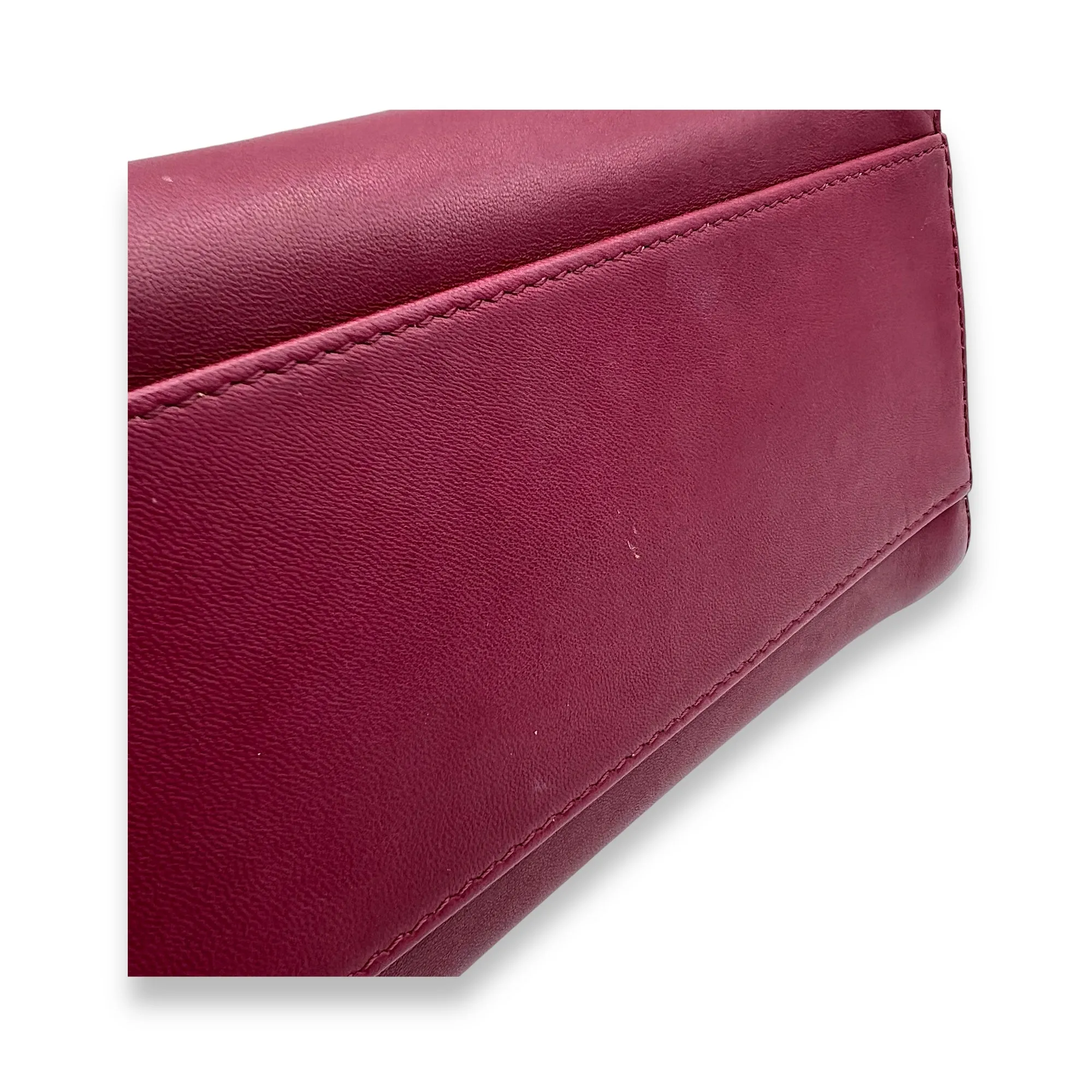 Peekaboo Mini Red Top Handle Bag in Calfskin, Gold hardware