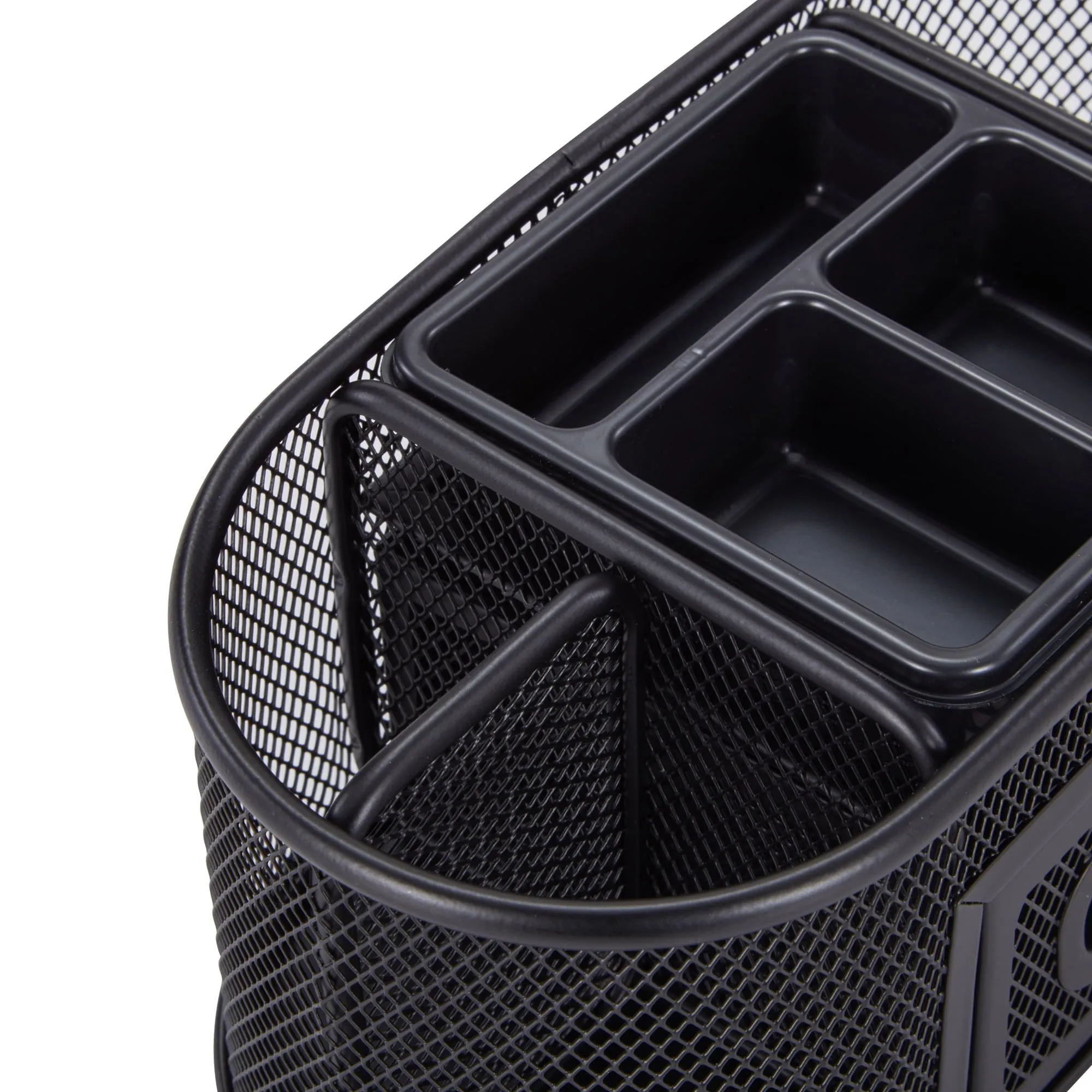 Pen Gear Metal Mesh Desktop Organizer, 8 Compartments, Black