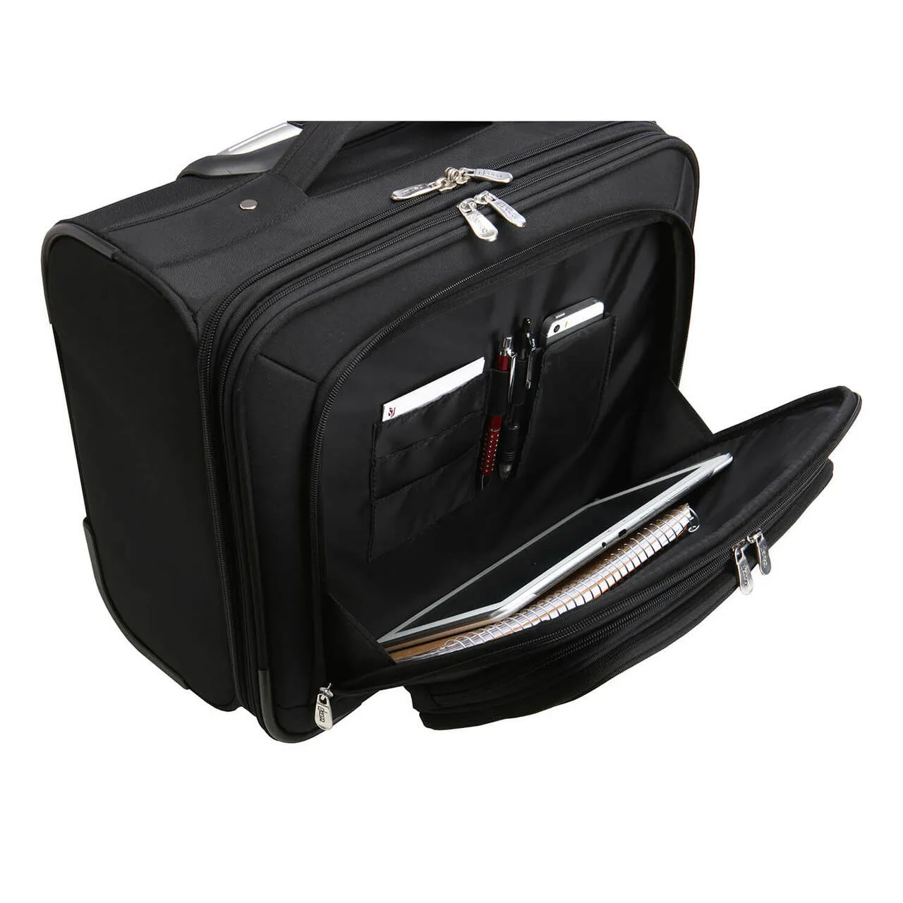 Pepperdine Waves 14" Black Wheeled Laptop Overnighter