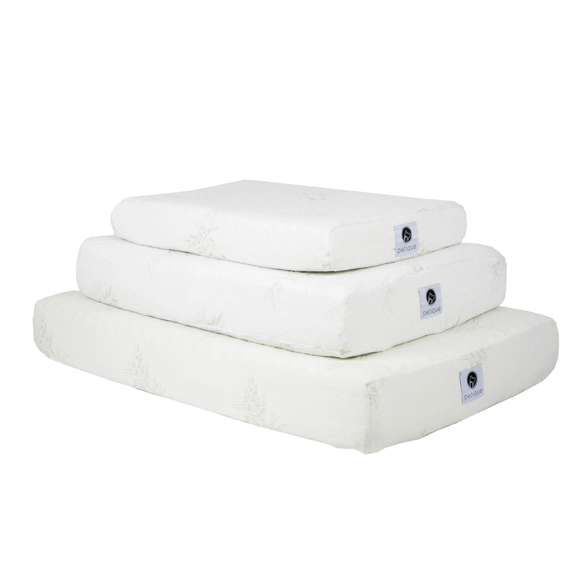 PETIQUE Bamboo Orthopedic Memory Foam Pet Bed - Small/Medium/Large, Sustainable, Non-Toxic, Hypoallergenic, for Dogs/Cats/Other Animals