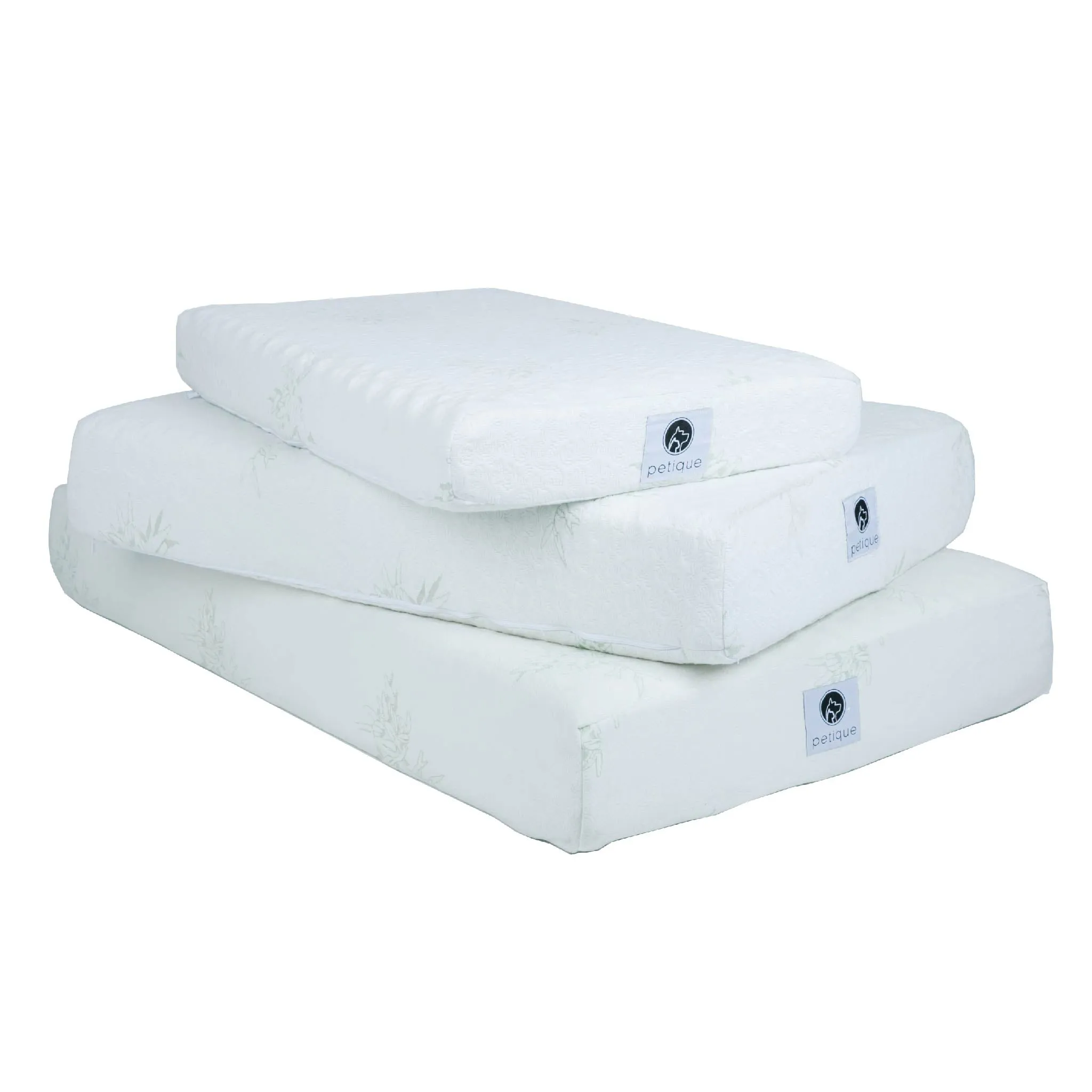 PETIQUE Bamboo Orthopedic Memory Foam Pet Bed - Small/Medium/Large, Sustainable, Non-Toxic, Hypoallergenic, for Dogs/Cats/Other Animals
