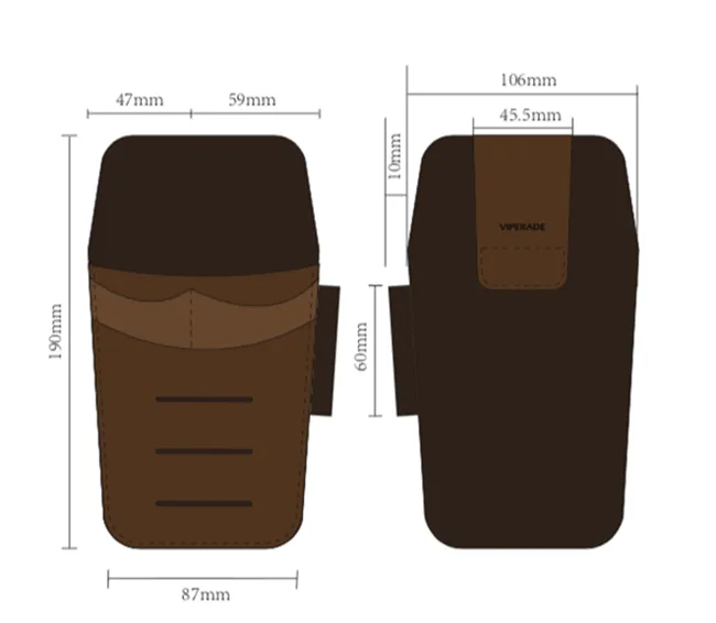 PJ14 Leather Tool Pouch on belt, 4 Pockets Multitool Holster