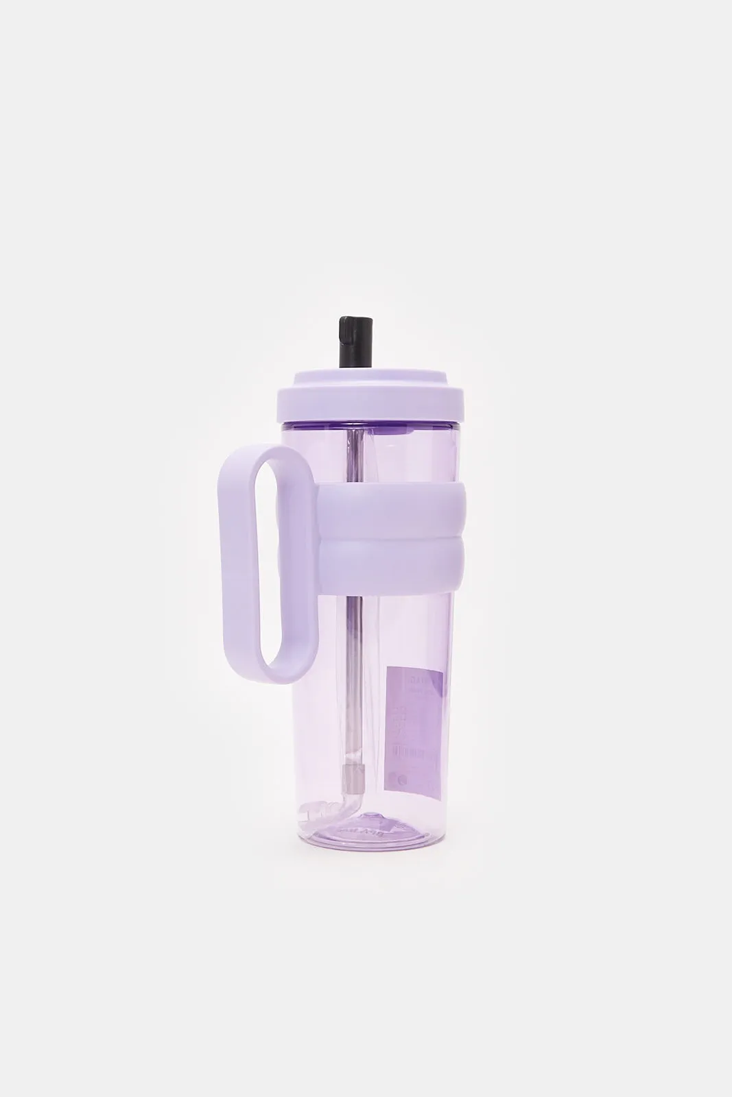 Purple Water Bottle With Straw