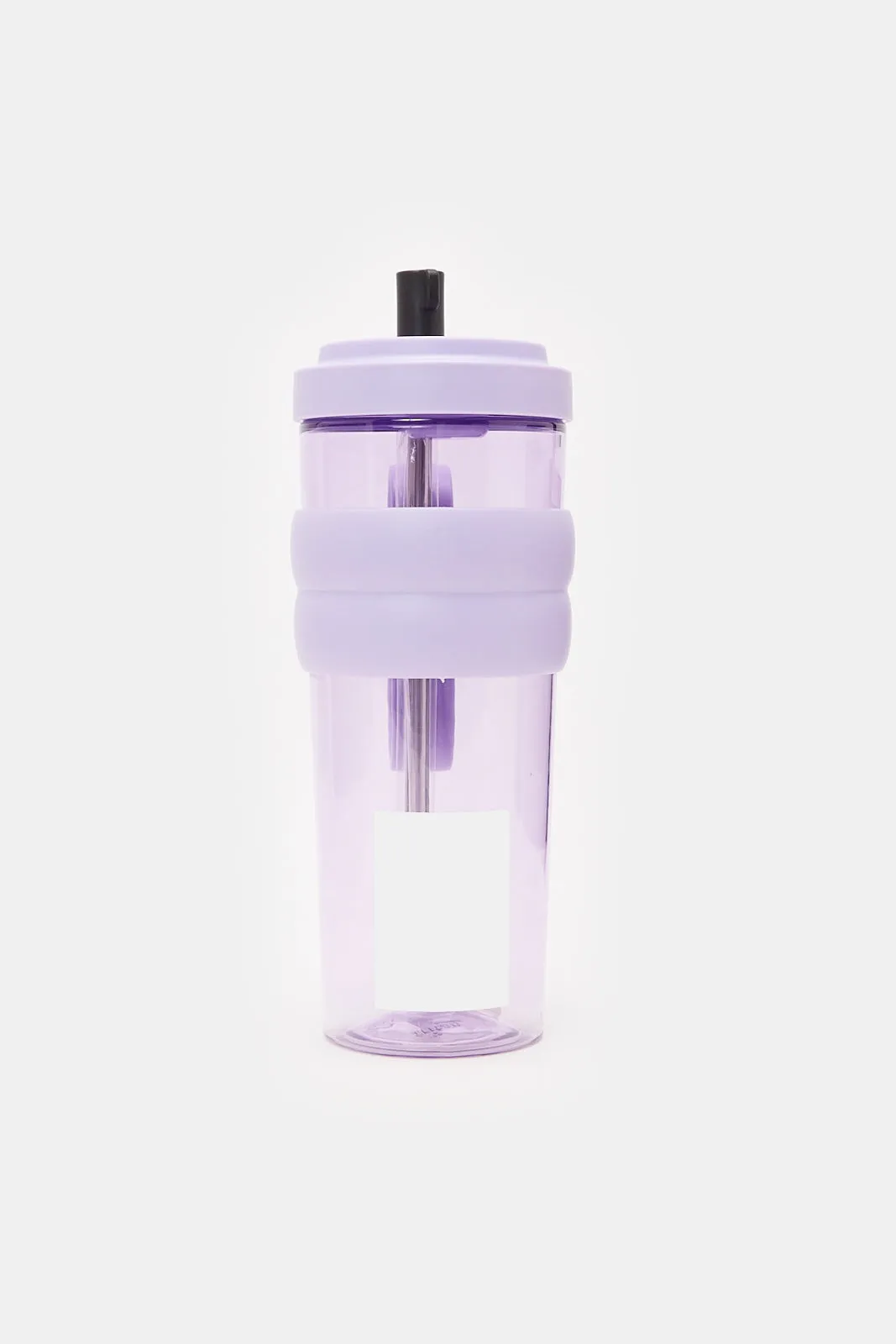 Purple Water Bottle With Straw