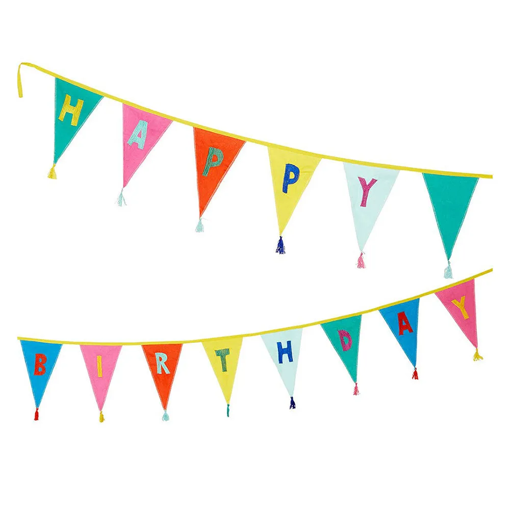 Rainbow Happy Birthday Fabric Bunting (3m)