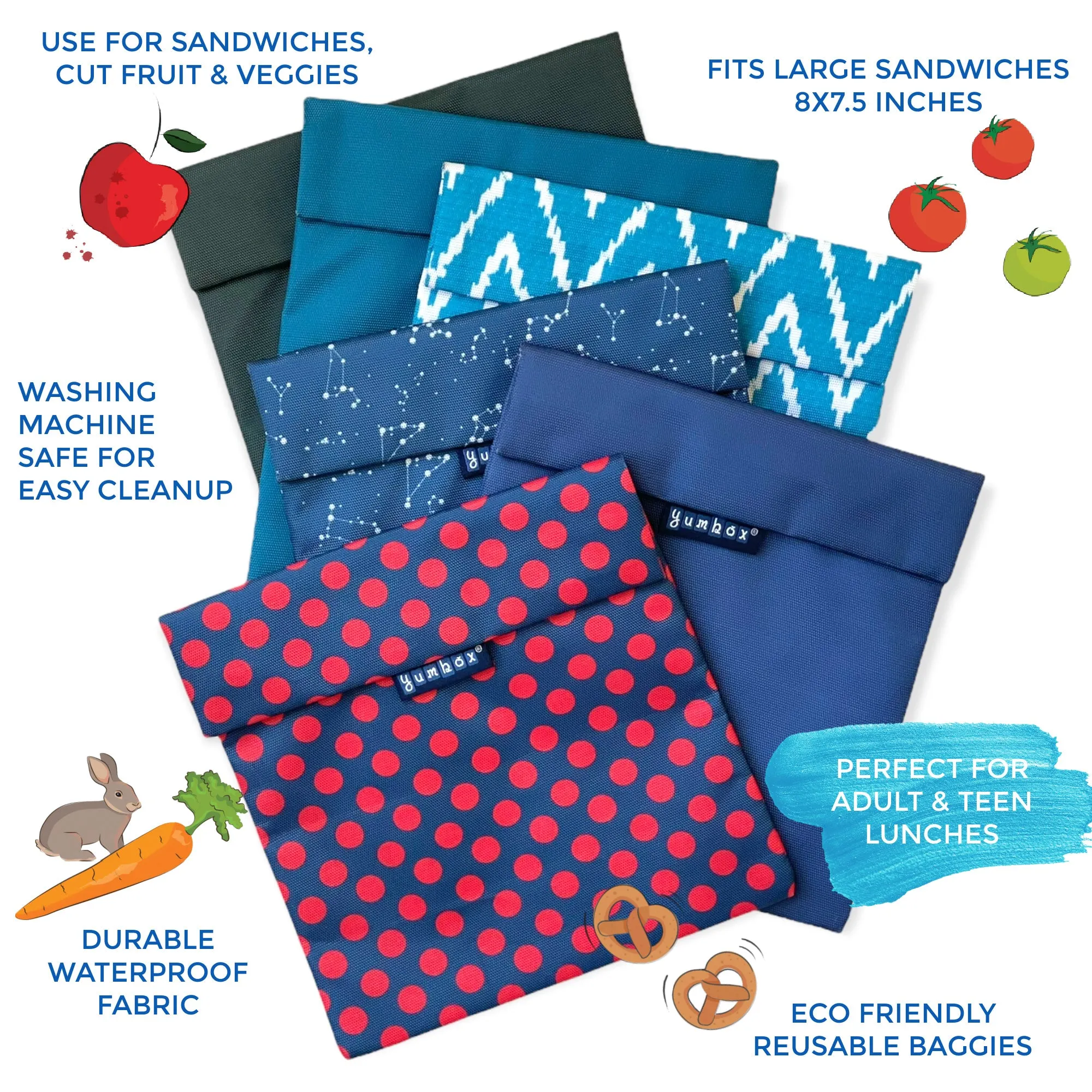 Reusable Sandwich Bag - Zesty Polka Dots