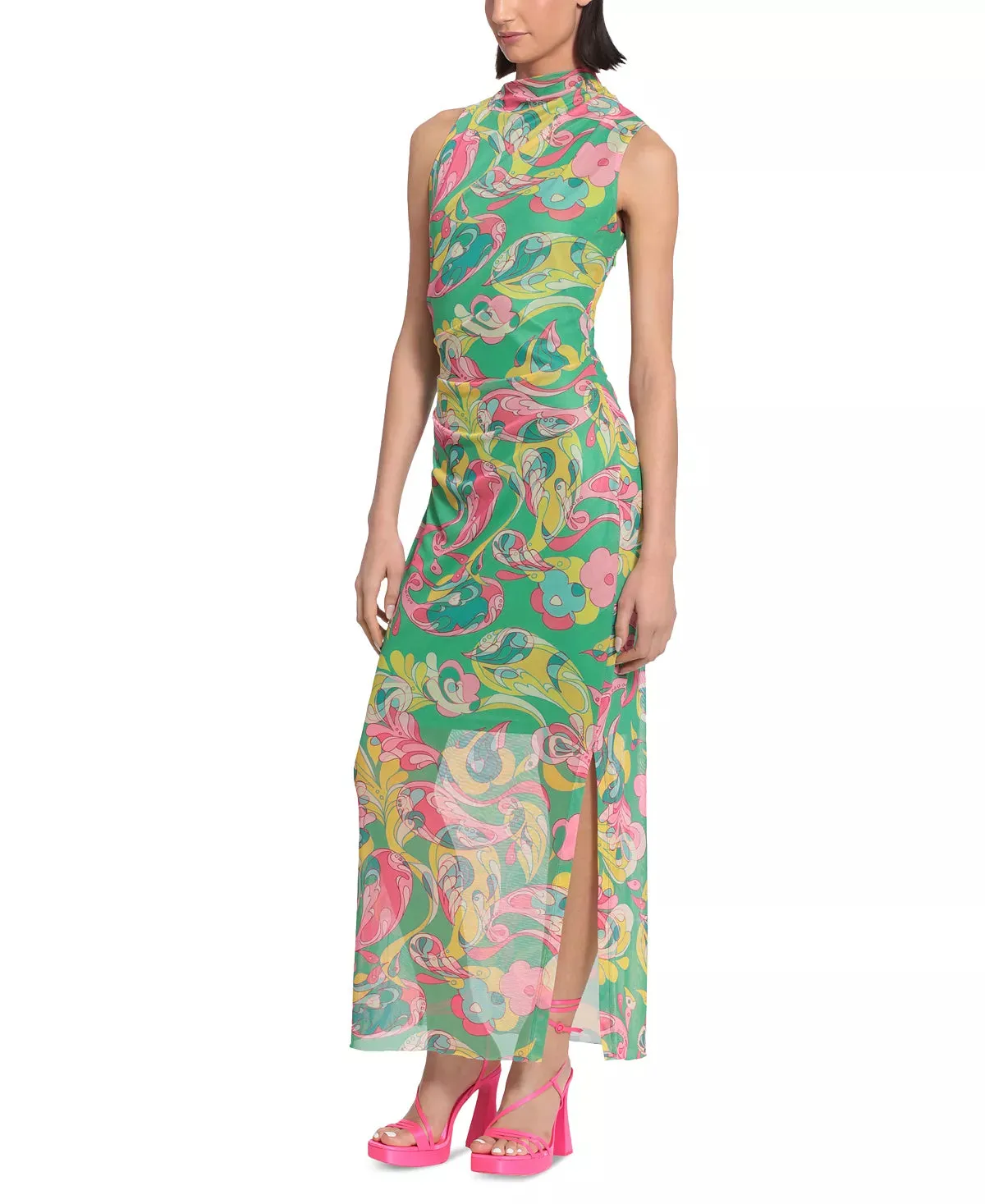 Rushed Semi-Sheer Midi Dress