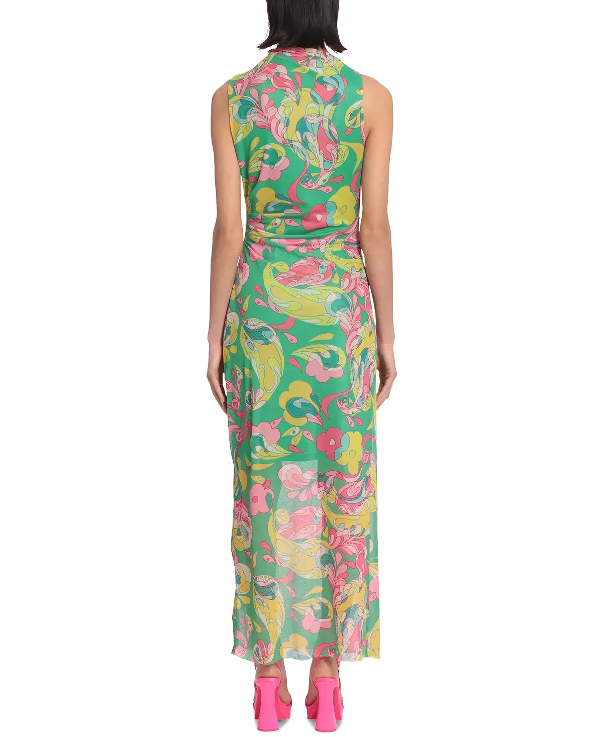 Rushed Semi-Sheer Midi Dress
