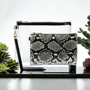 Set: Cosmetic Bag and Wristlet