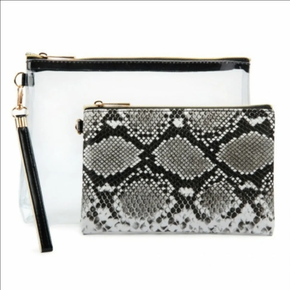Set: Cosmetic Bag and Wristlet