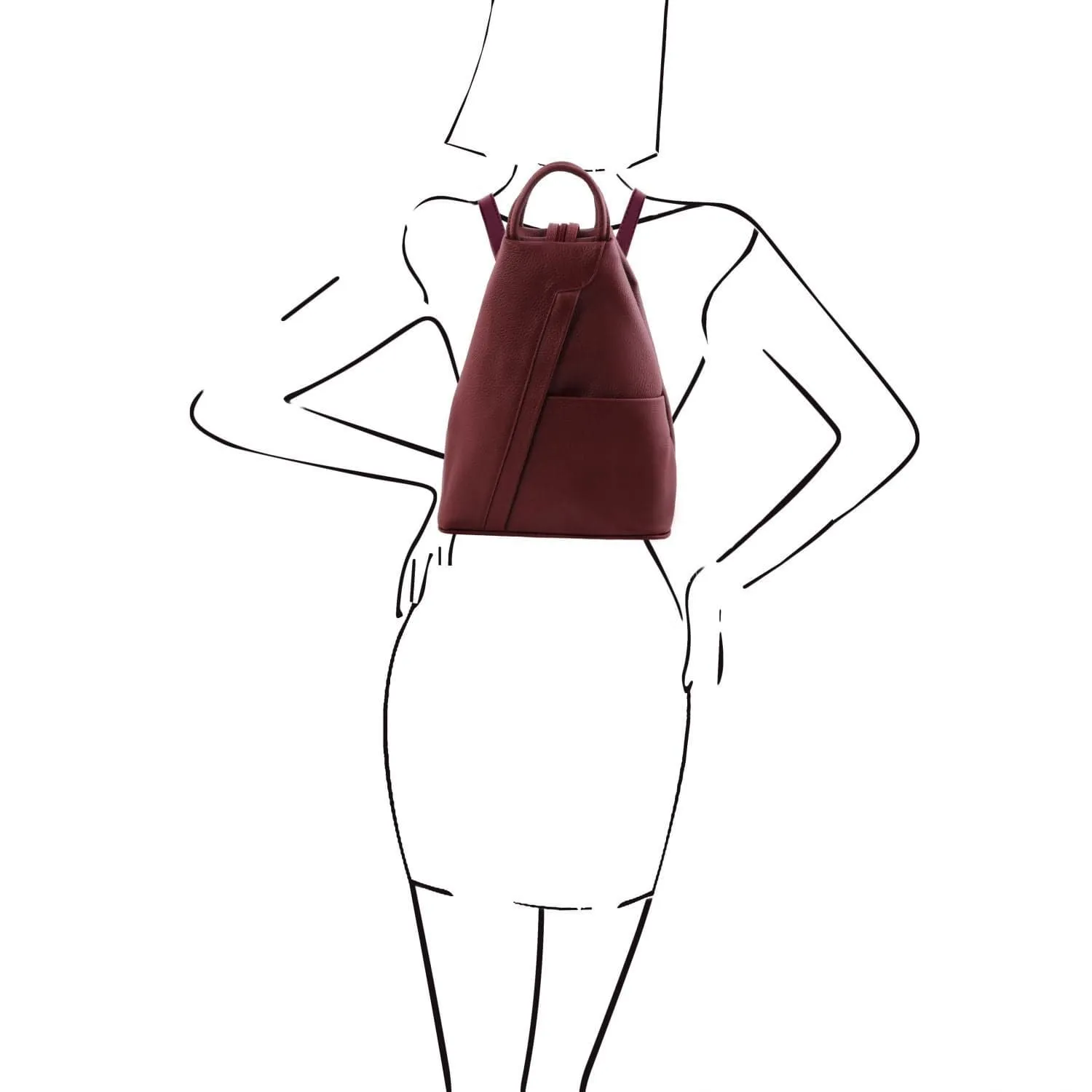 Shanghai - Italian leather backpack - pebbled leather | TL141881