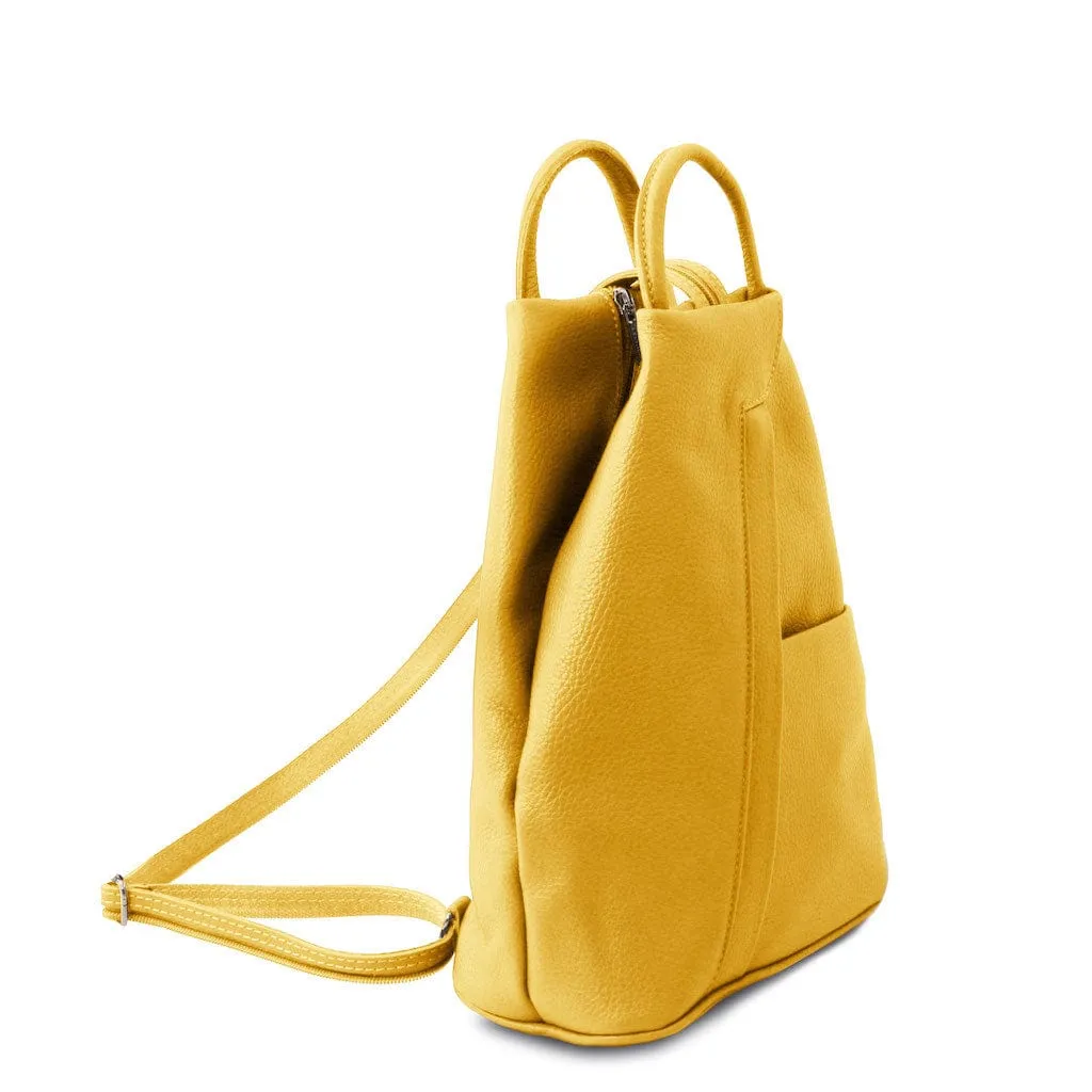 Shanghai - Italian leather backpack - pebbled leather | TL141881
