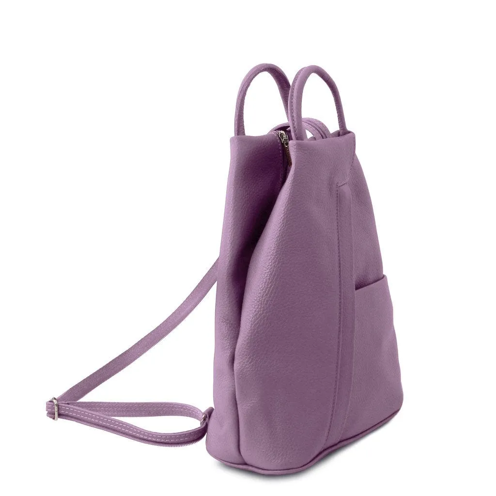 Shanghai - Italian leather backpack - pebbled leather | TL141881
