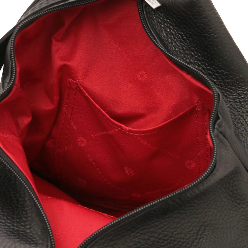 Shanghai - Italian leather backpack - pebbled leather | TL141881