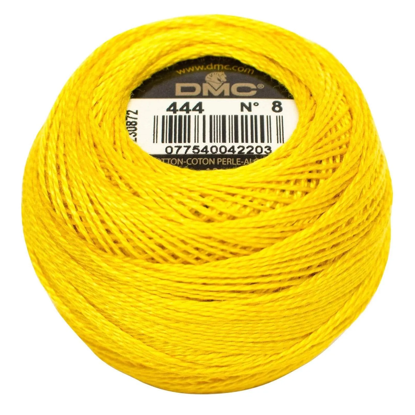 Size 8 Pearl Cotton Ball in Color 444 ~ Dark Lemon