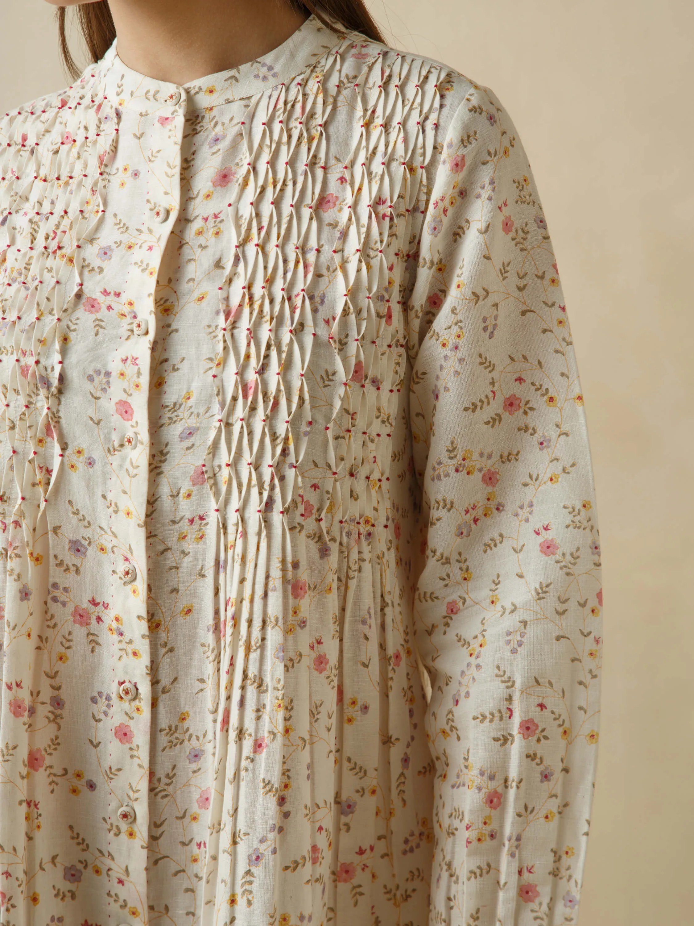 Smock Linen Shirt Dress