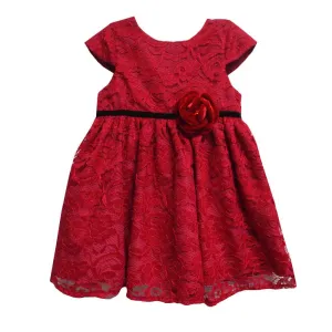 Soledad Red Corded Lace Dress