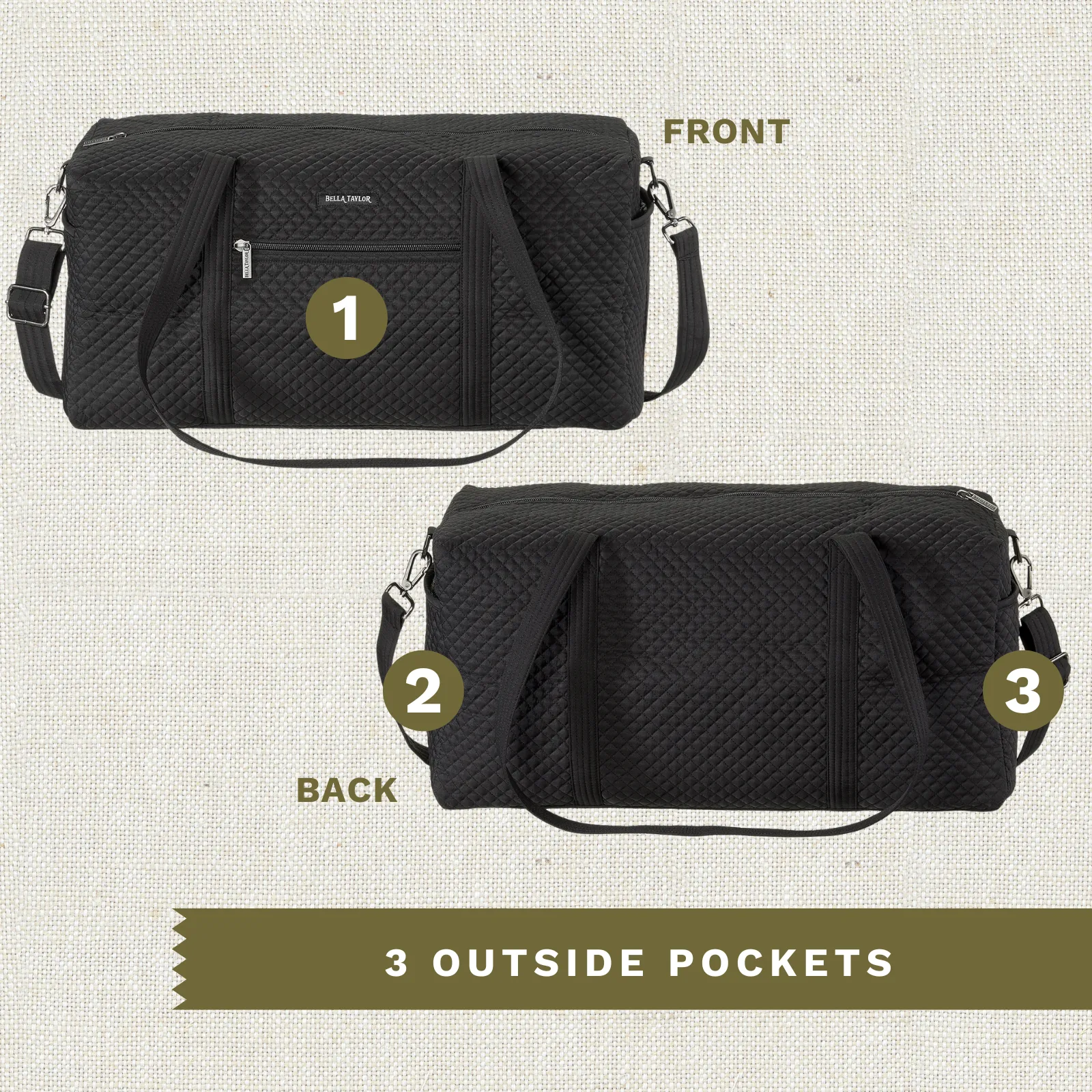 Solid Black Duffle