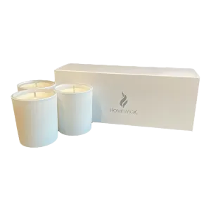 Soy Wax Scented Candle Trio - Gift Set - White