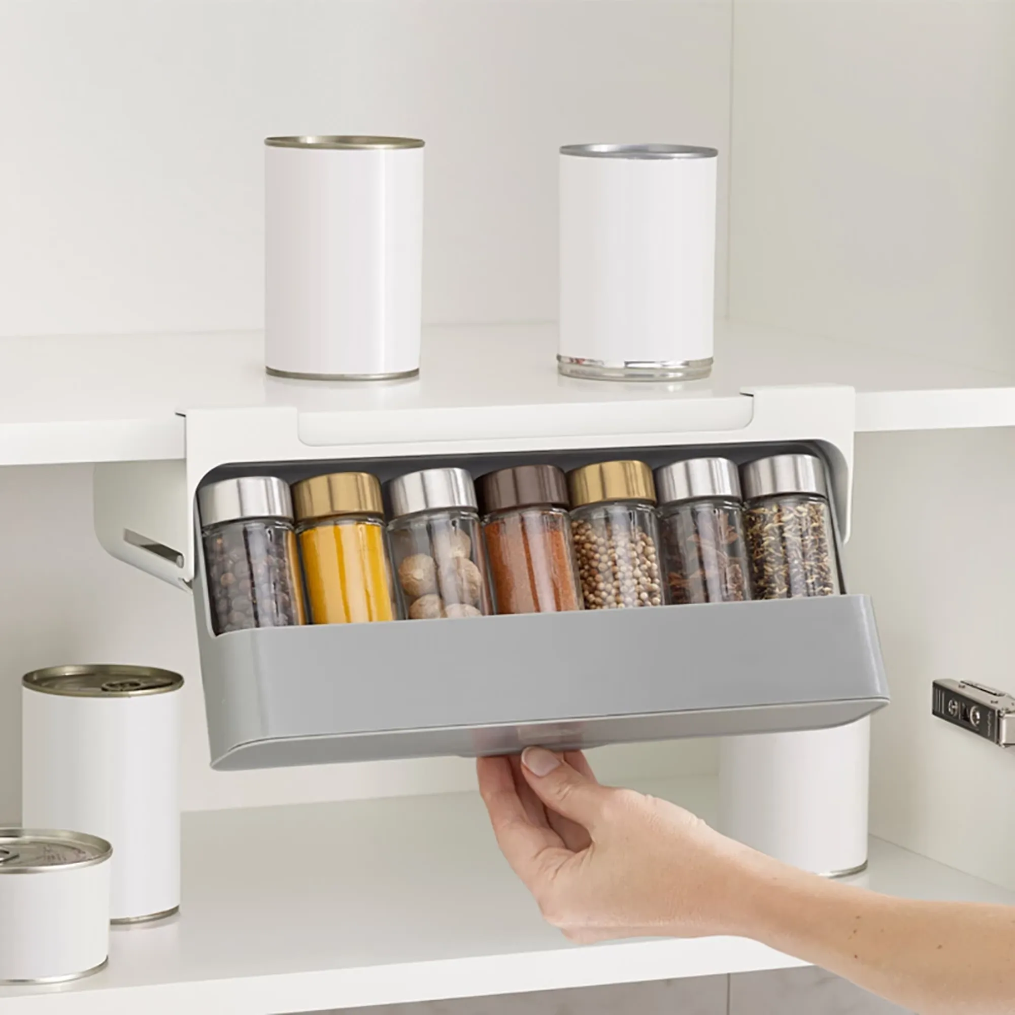 Spice Organizer Under Shelf Drawer