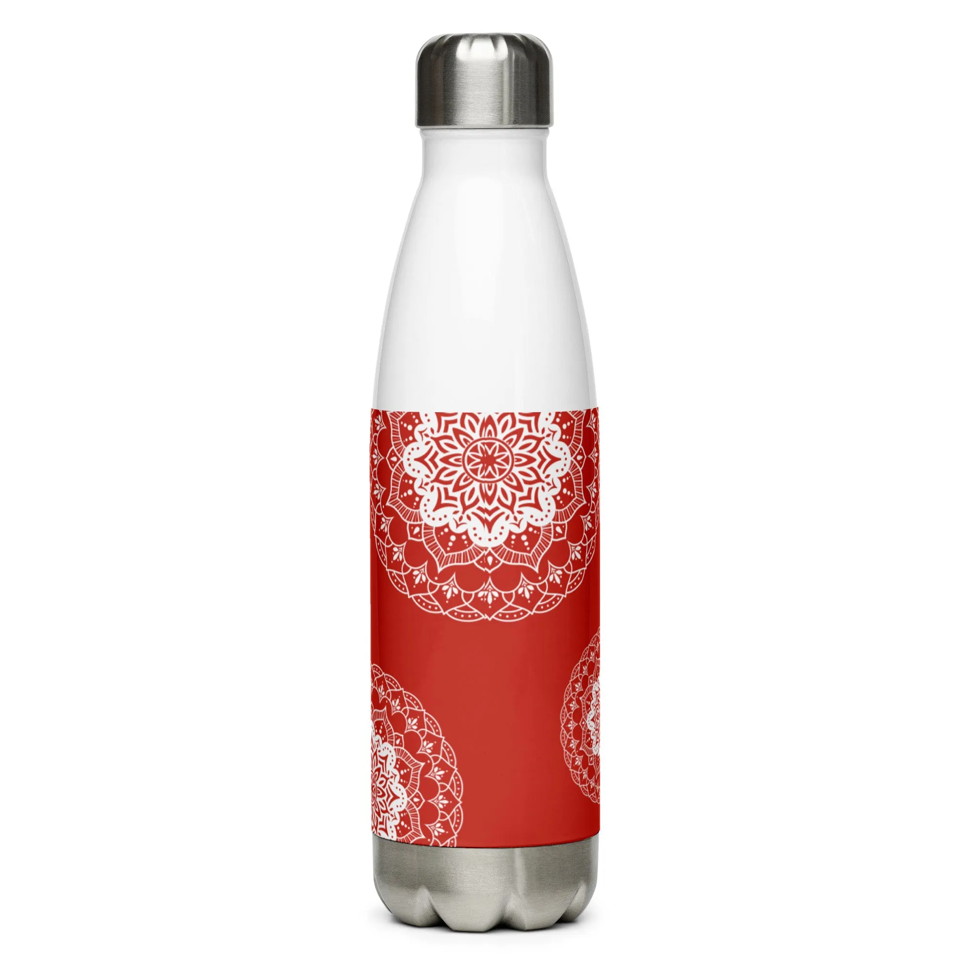 Stainless Steel Water Bottle - Mandala in Orange