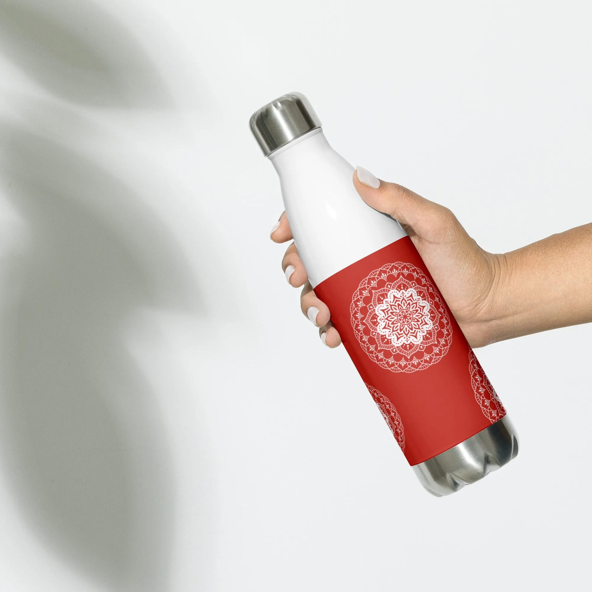 Stainless Steel Water Bottle - Mandala in Orange