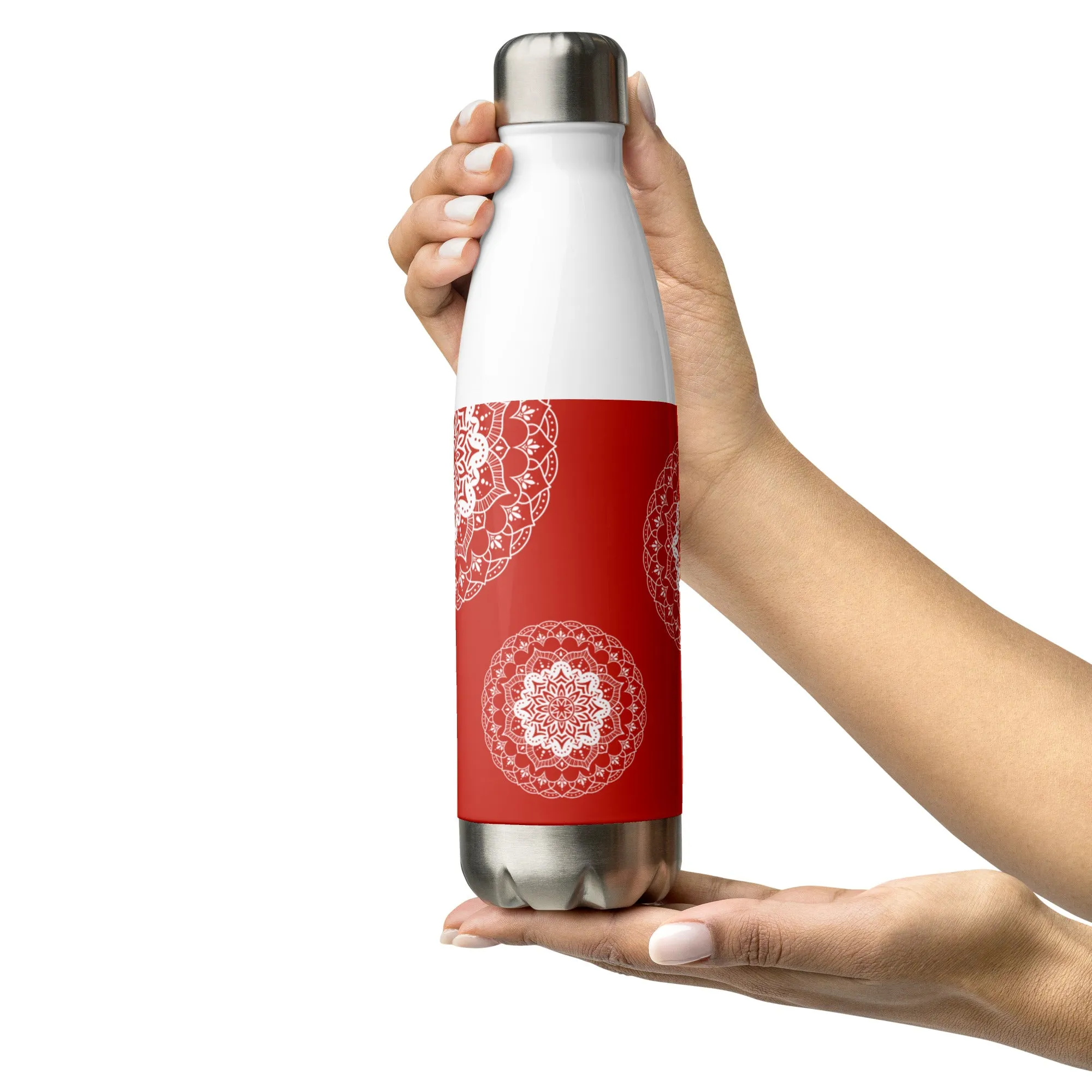 Stainless Steel Water Bottle - Mandala in Orange