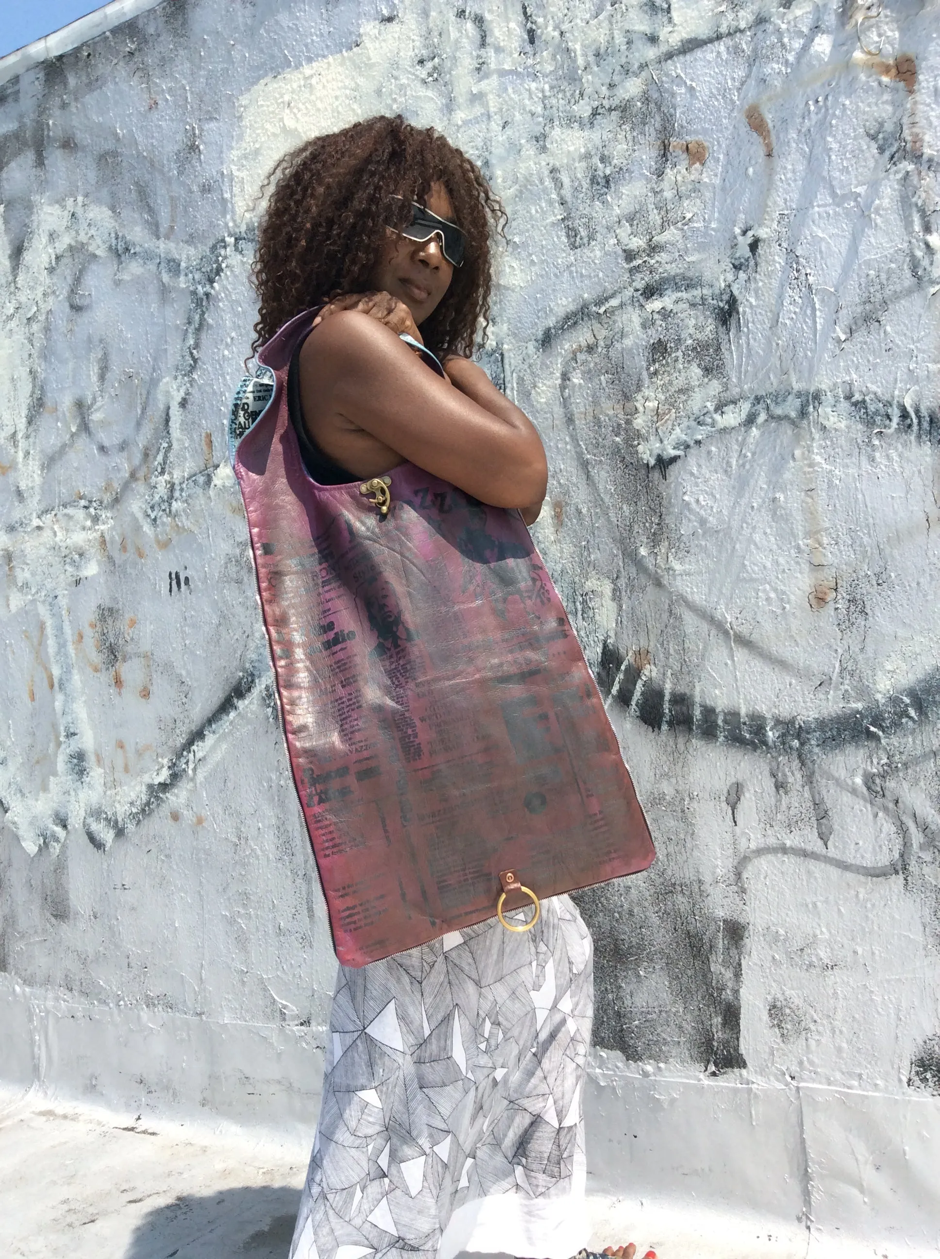 Statement convertible Leather tote.