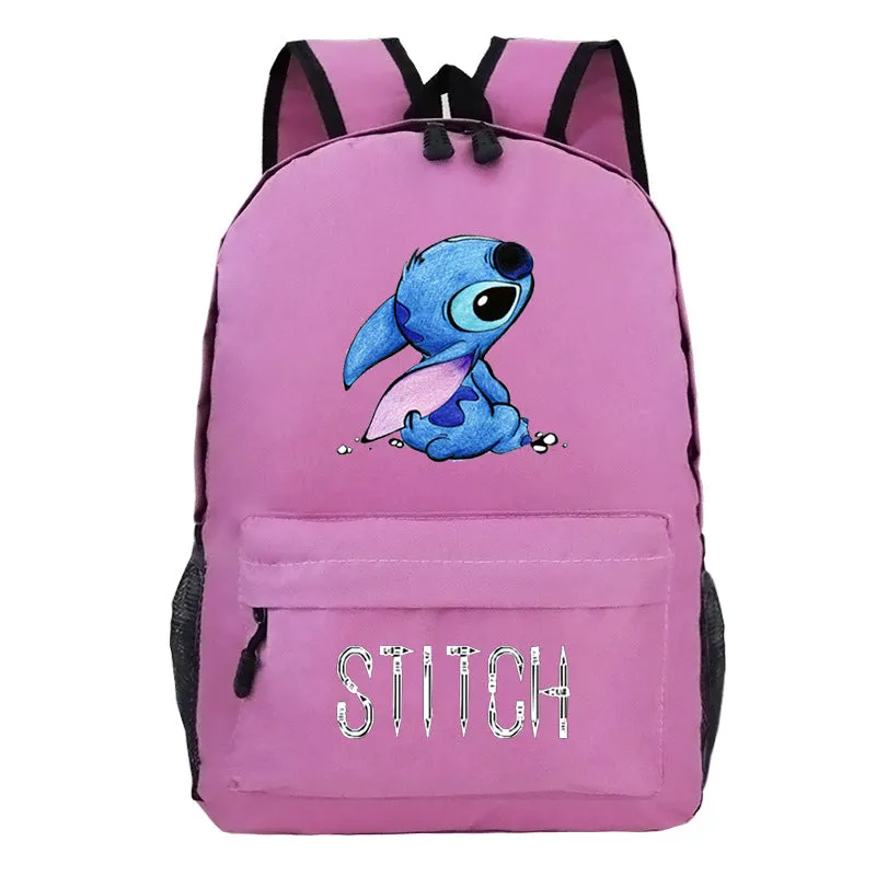 Stitch Cartoon Printed Children's Backpack Pattern Heat Transfer Patch Student Personalized Schoolbag  Outdoor Travel Bag