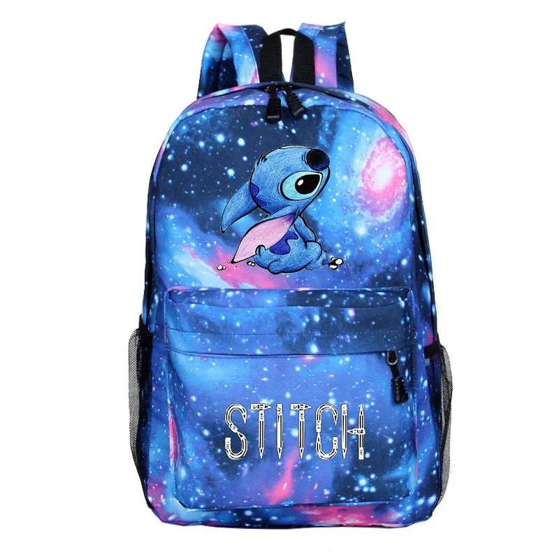 Stitch Cartoon Printed Children's Backpack Pattern Heat Transfer Patch Student Personalized Schoolbag  Outdoor Travel Bag