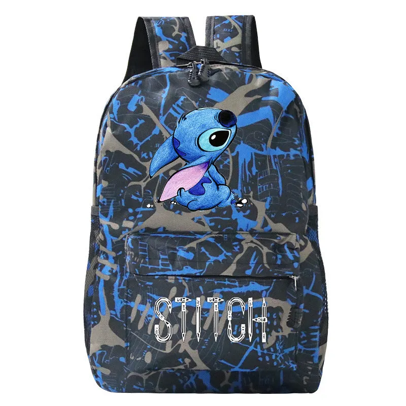 Stitch Cartoon Printed Children's Backpack Pattern Heat Transfer Patch Student Personalized Schoolbag  Outdoor Travel Bag