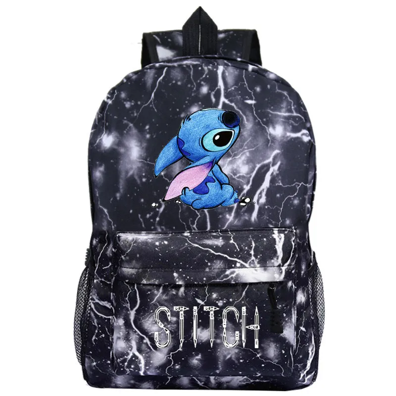 Stitch Cartoon Printed Children's Backpack Pattern Heat Transfer Patch Student Personalized Schoolbag  Outdoor Travel Bag