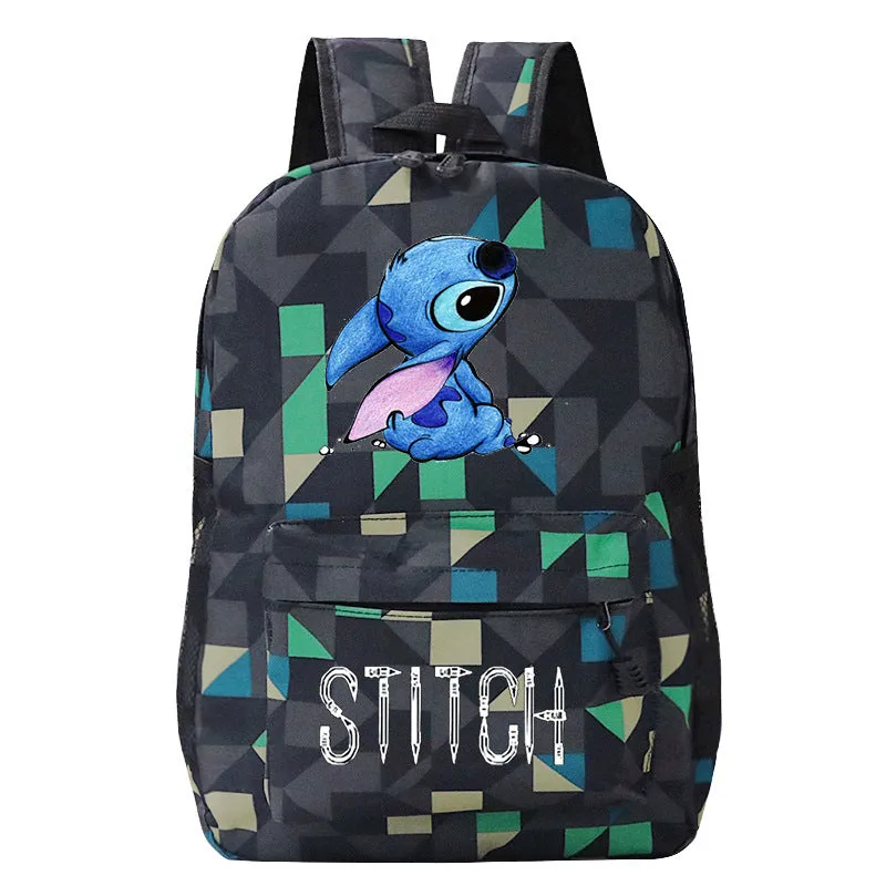 Stitch Cartoon Printed Children's Backpack Pattern Heat Transfer Patch Student Personalized Schoolbag  Outdoor Travel Bag