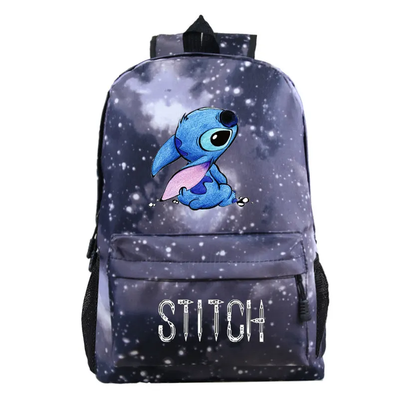 Stitch Cartoon Printed Children's Backpack Pattern Heat Transfer Patch Student Personalized Schoolbag  Outdoor Travel Bag