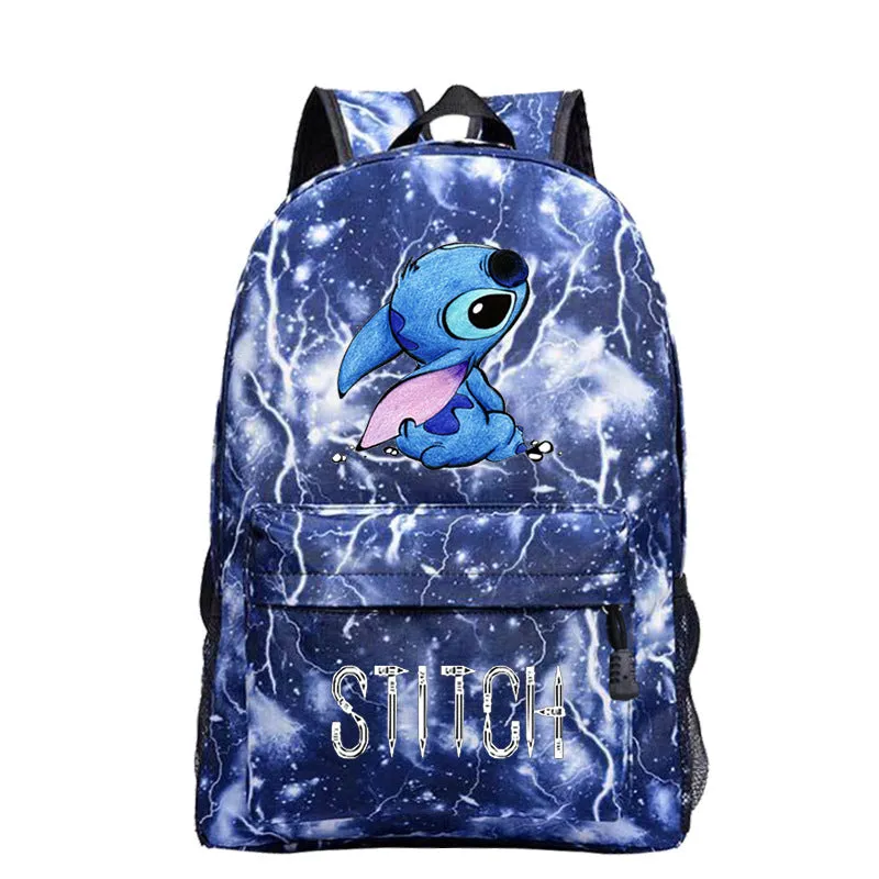 Stitch Cartoon Printed Children's Backpack Pattern Heat Transfer Patch Student Personalized Schoolbag  Outdoor Travel Bag