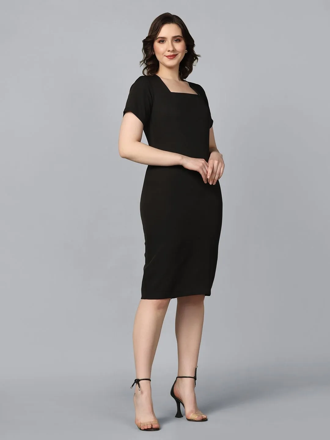 Stretch Pencil Dress- Black