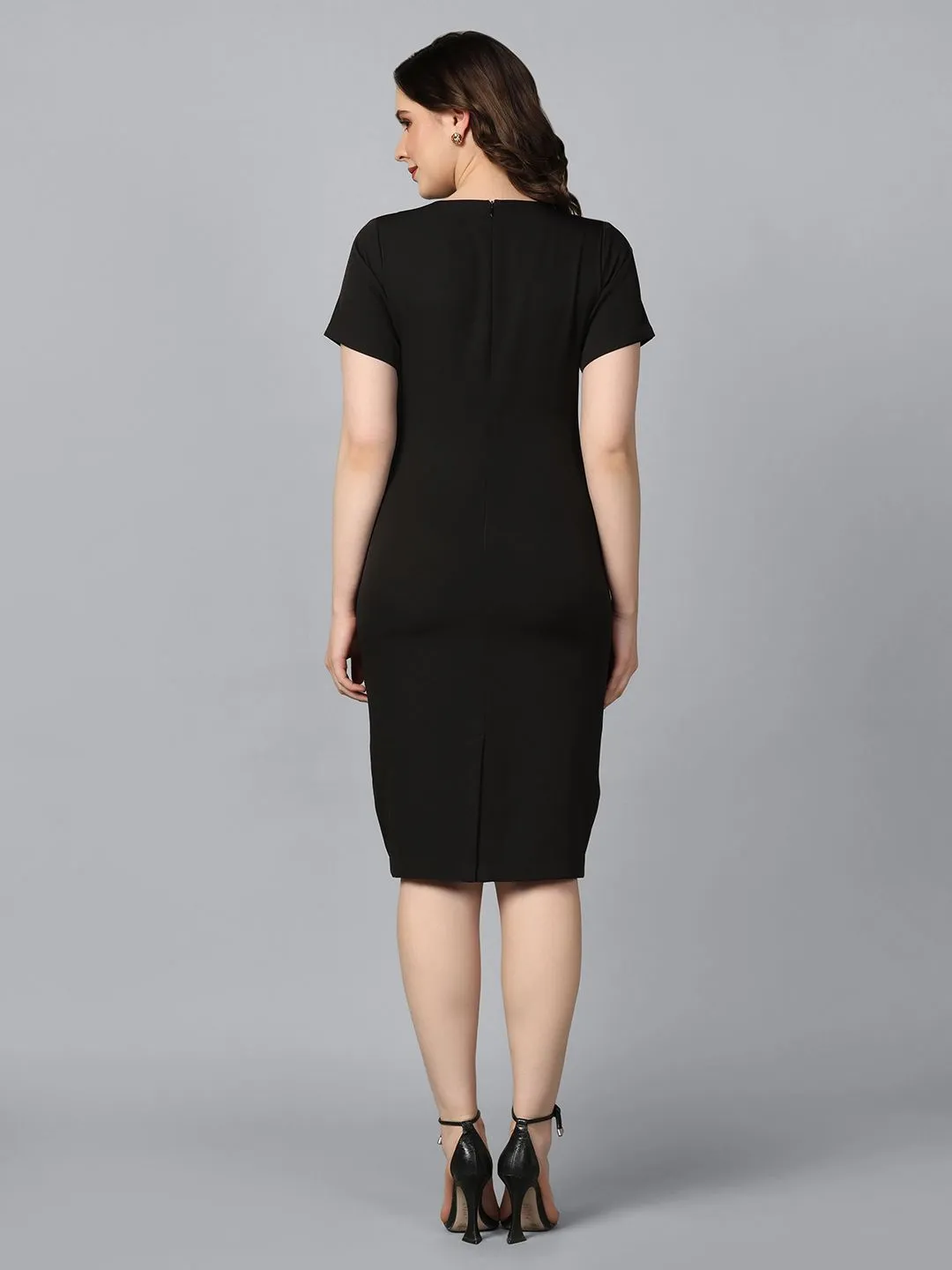 Stretch Pencil Dress- Black