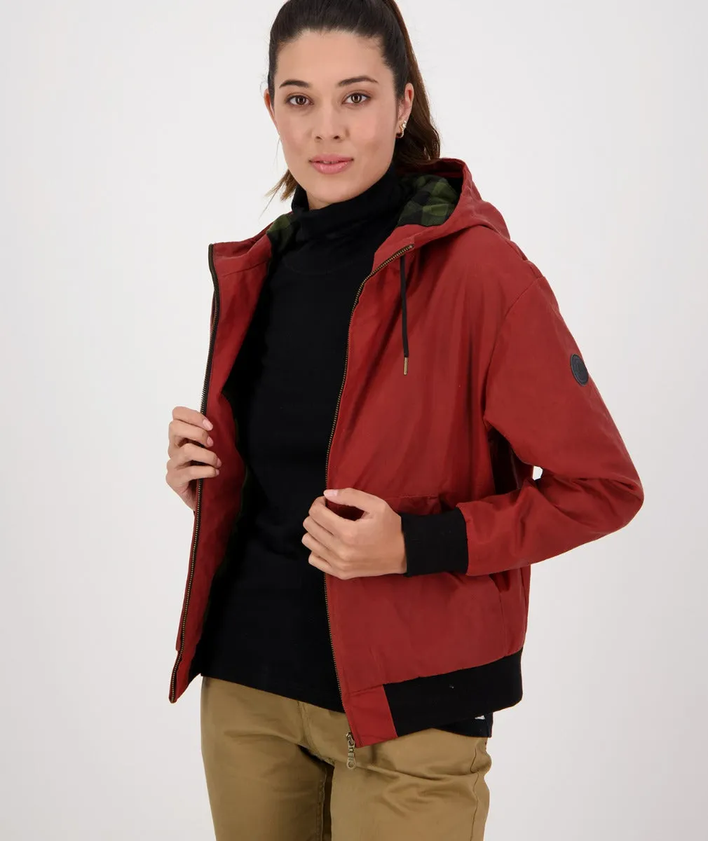 Swandri Womens Rosewood Oilskin Hoodie