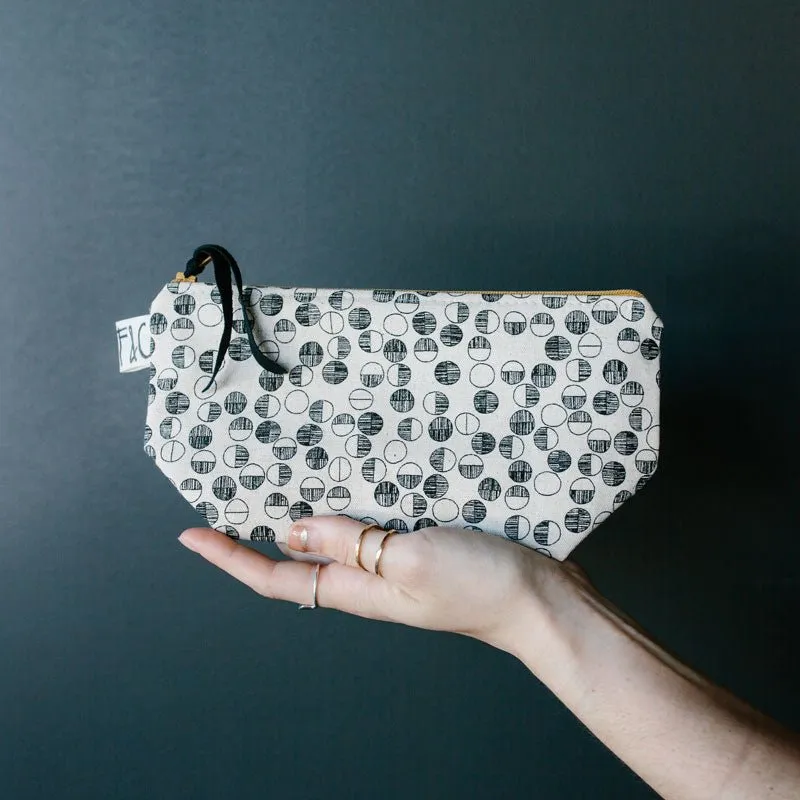 Tabor Cosmetic Bag in Black Circles