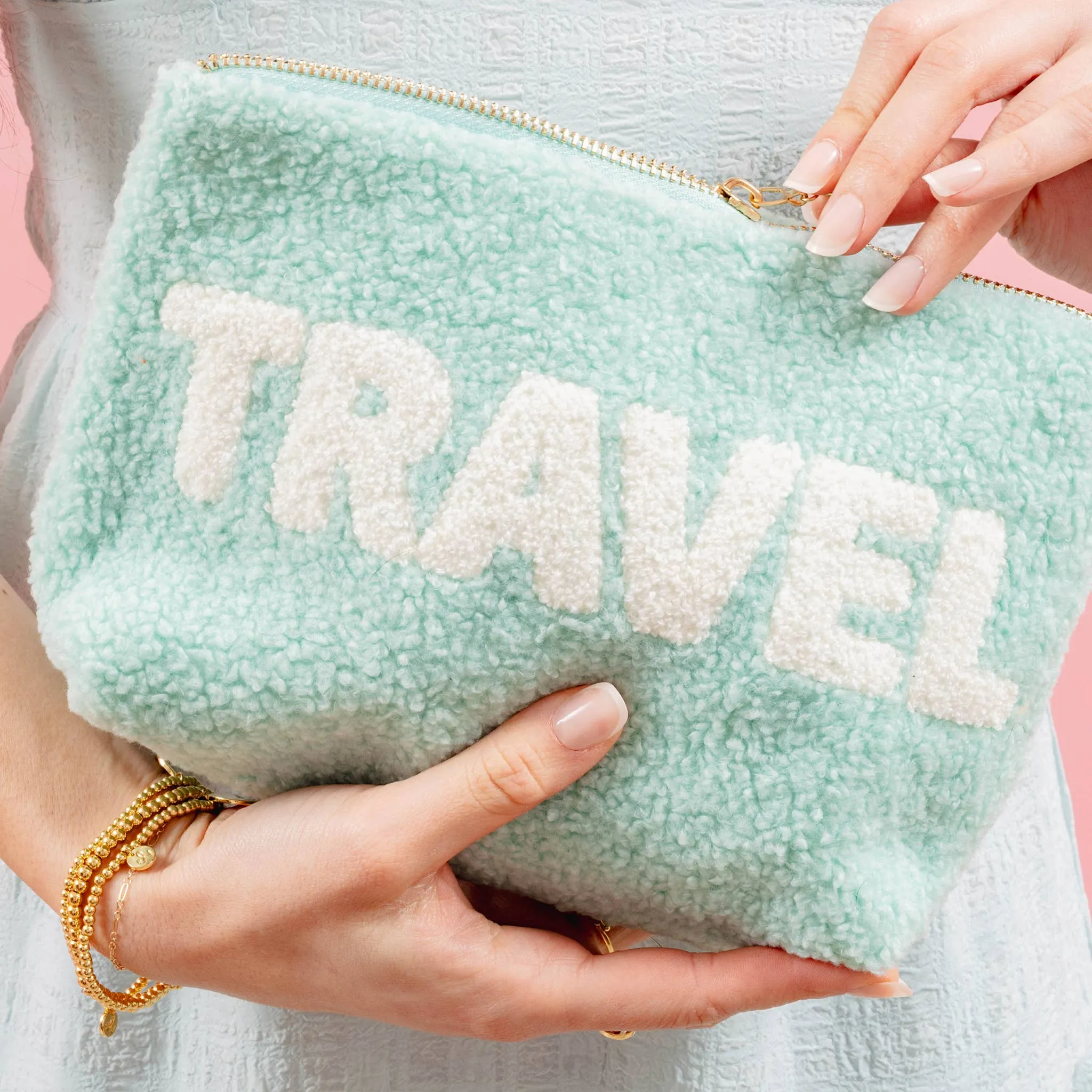 Teddy Pouch-Aqua Travel