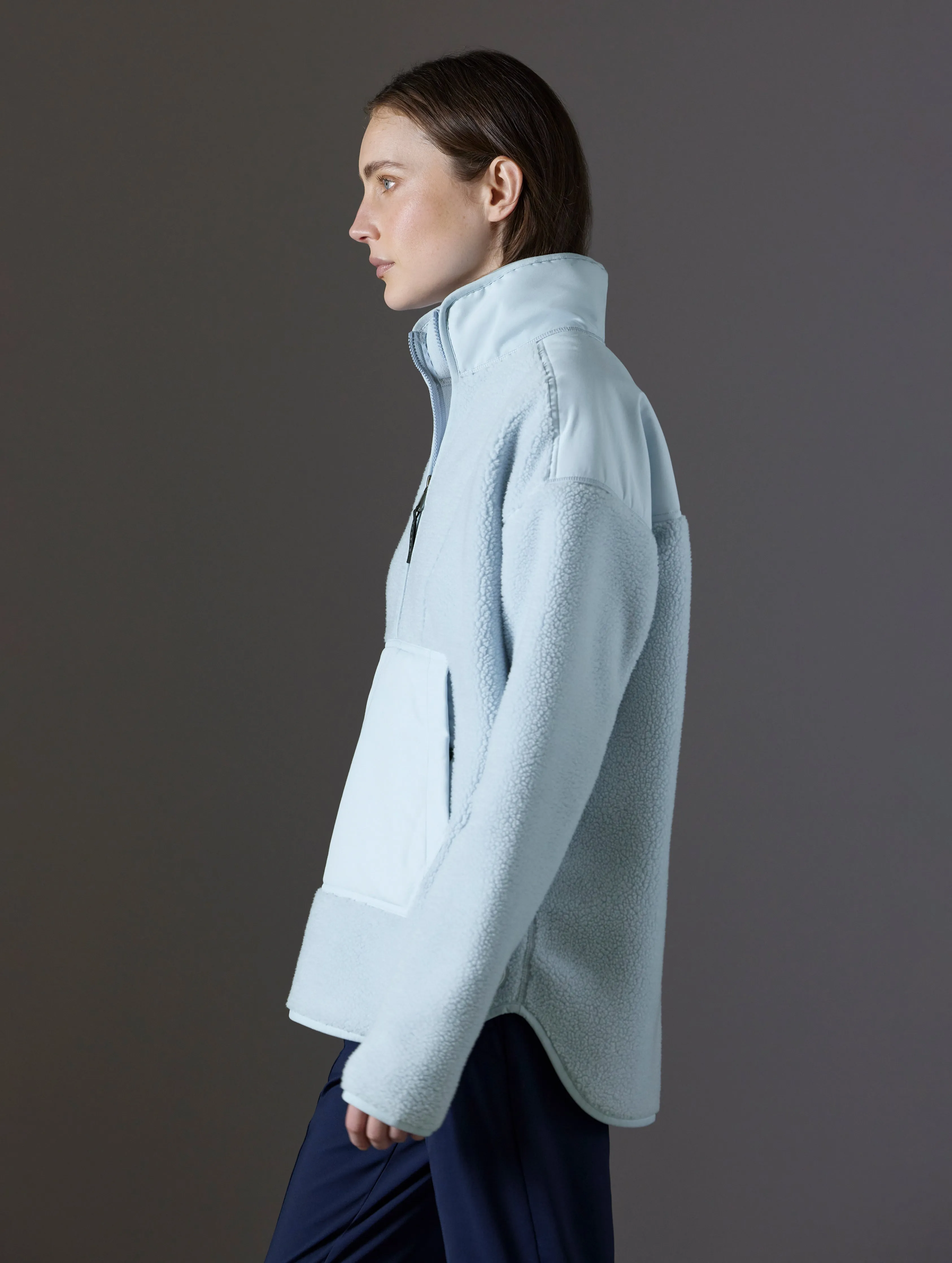 Terrain Fleece Anorak - Flight Blue
