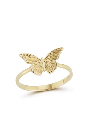 Textured Butterfly Ring