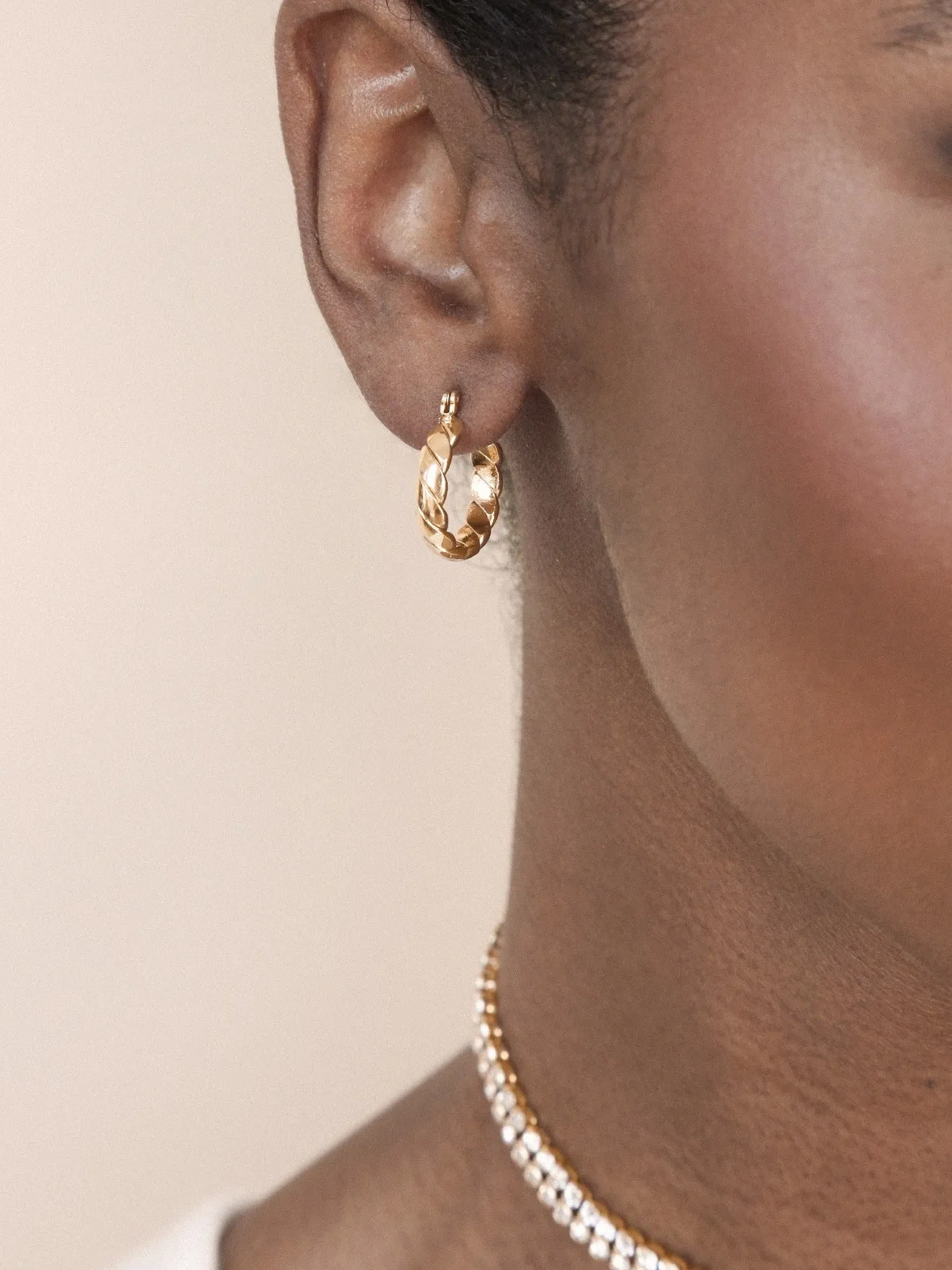 Textured Mini Hoops
