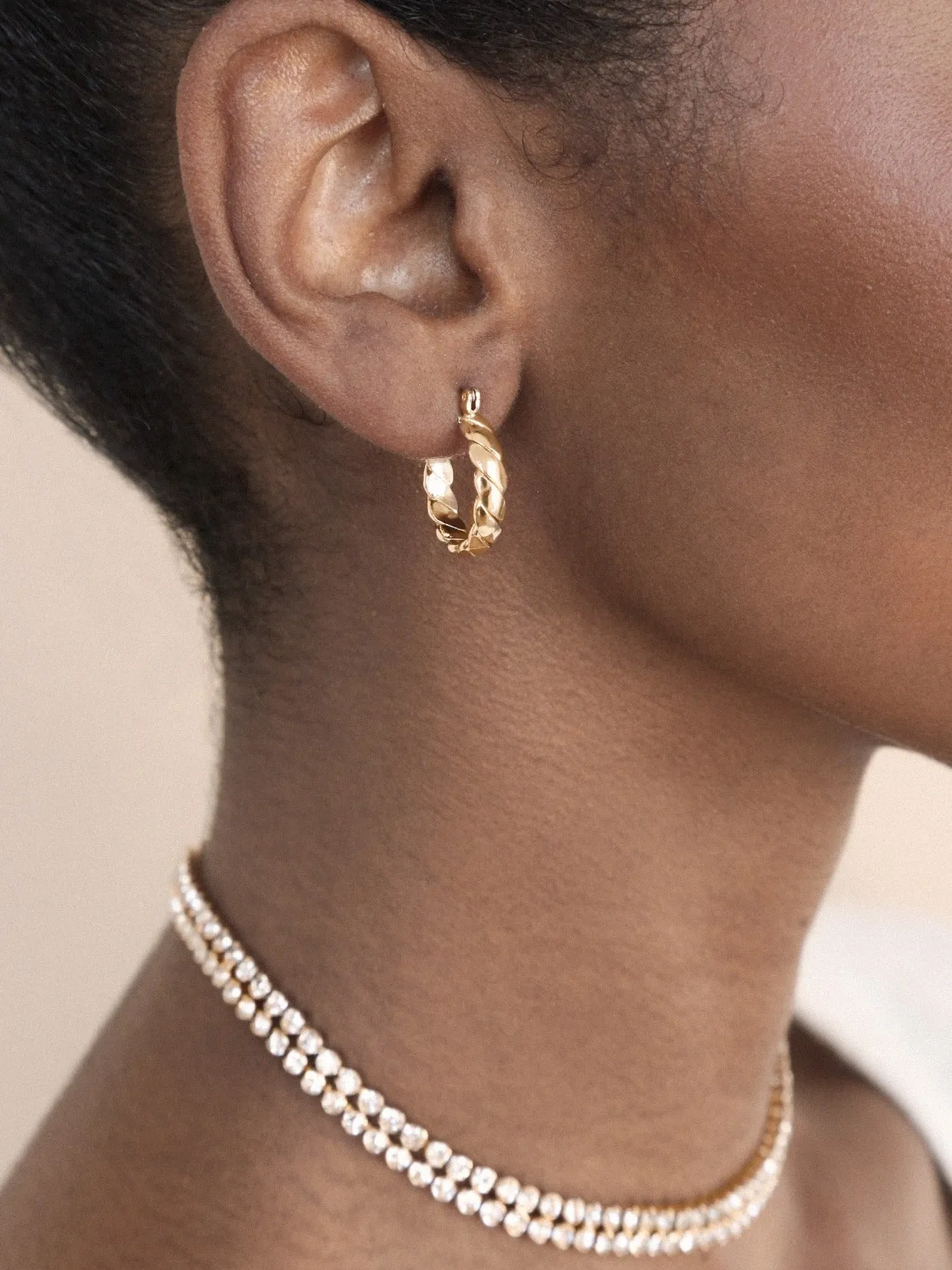 Textured Mini Hoops